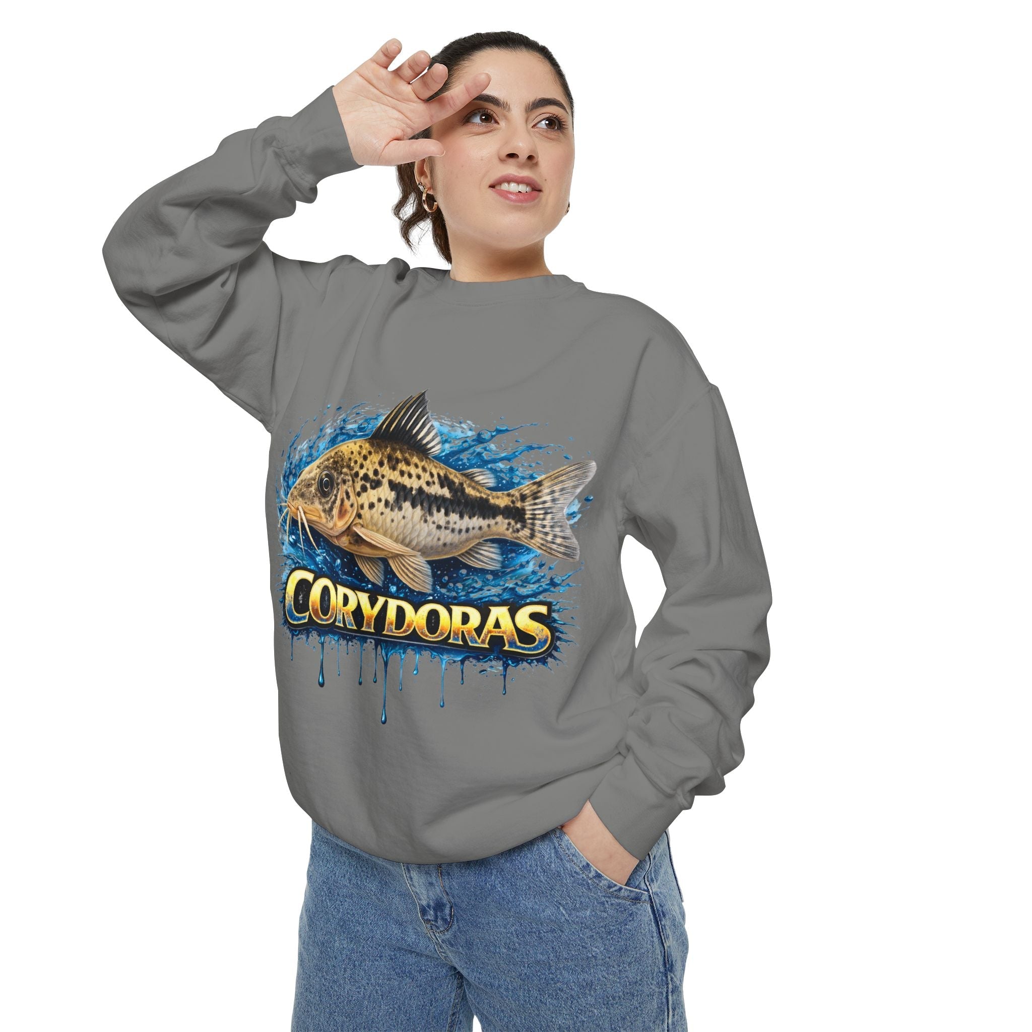 Corydoras Fish Sweatshirt — Aquatic Aquarium Catfish Graphic Crewneck