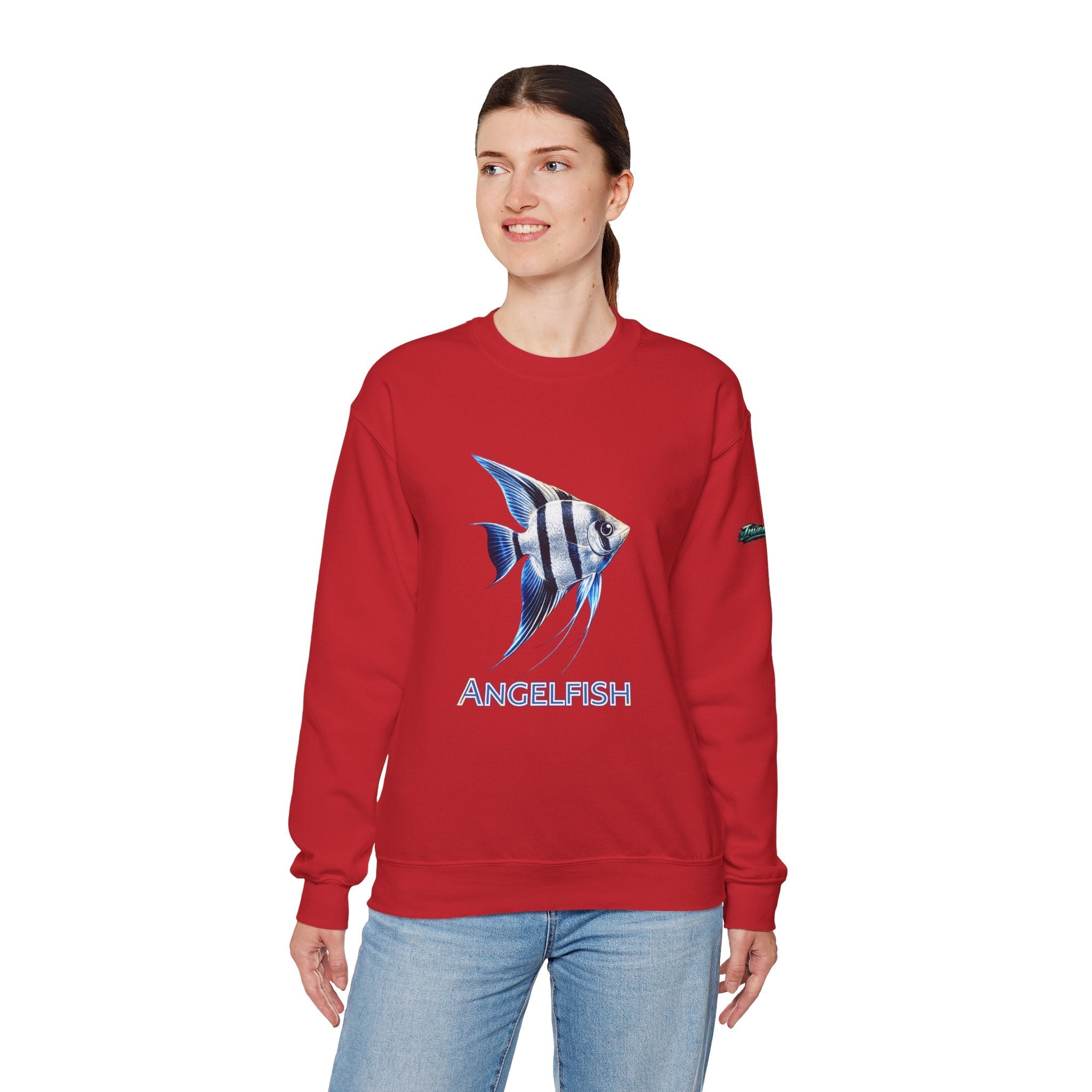 Angelfish Crewneck Sweatshirt — Blue Tropical Fish Graphic