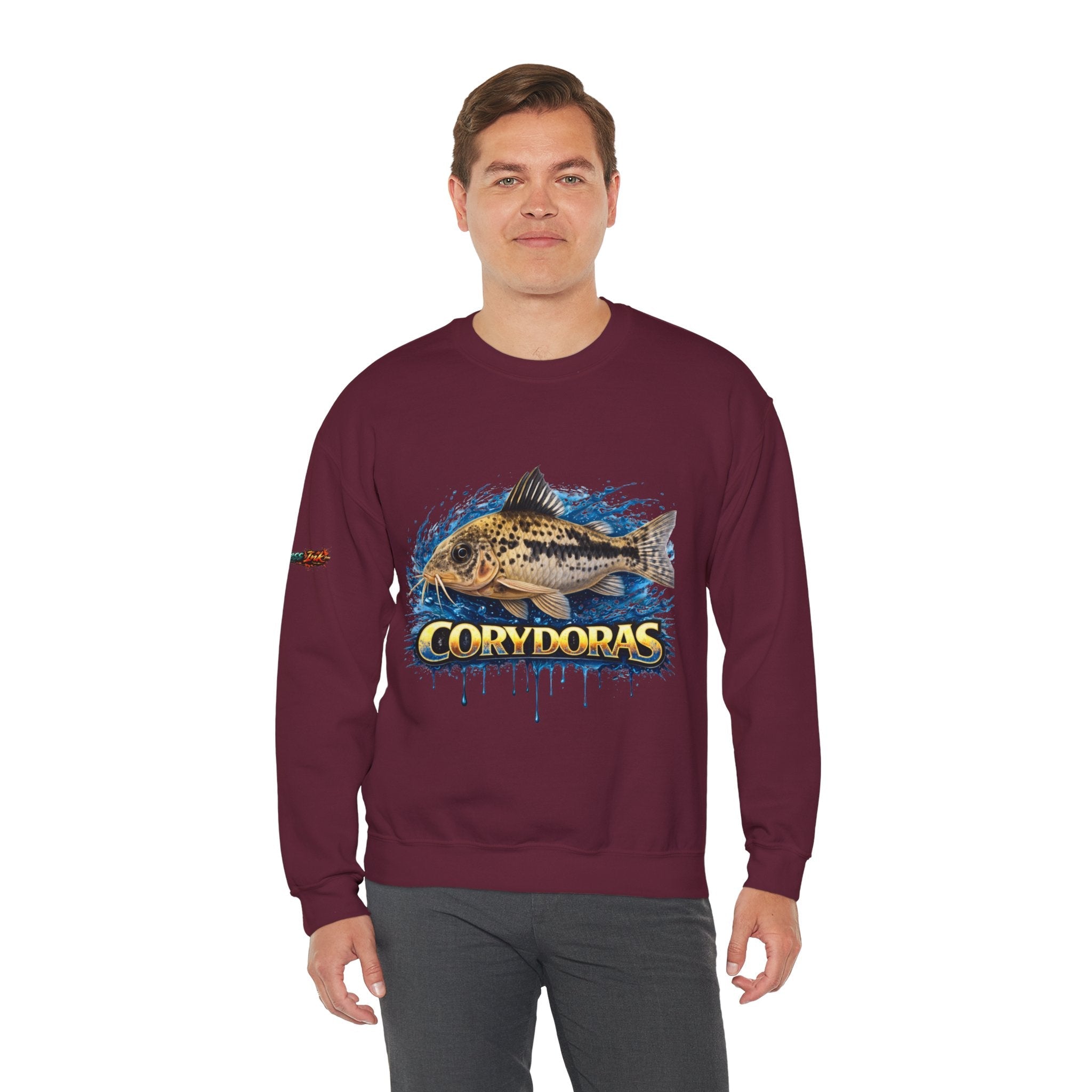 Peppered Corydoras Fish Crewneck Sweatshirt – Aquatic Aquarium Lover Tee