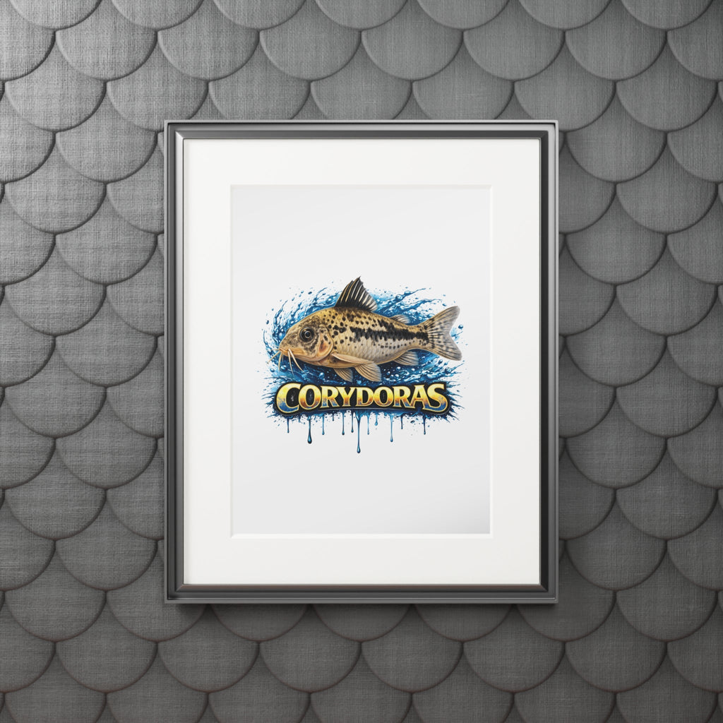 Peppered Corydoras Fish Fine Art Print with Passepartout Frame