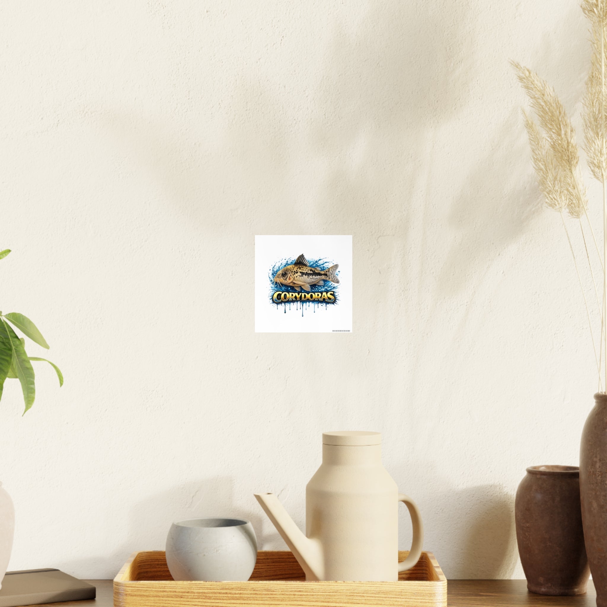 Peppered Corydoras Fish Art Poster — Vibrant Aquarium Print