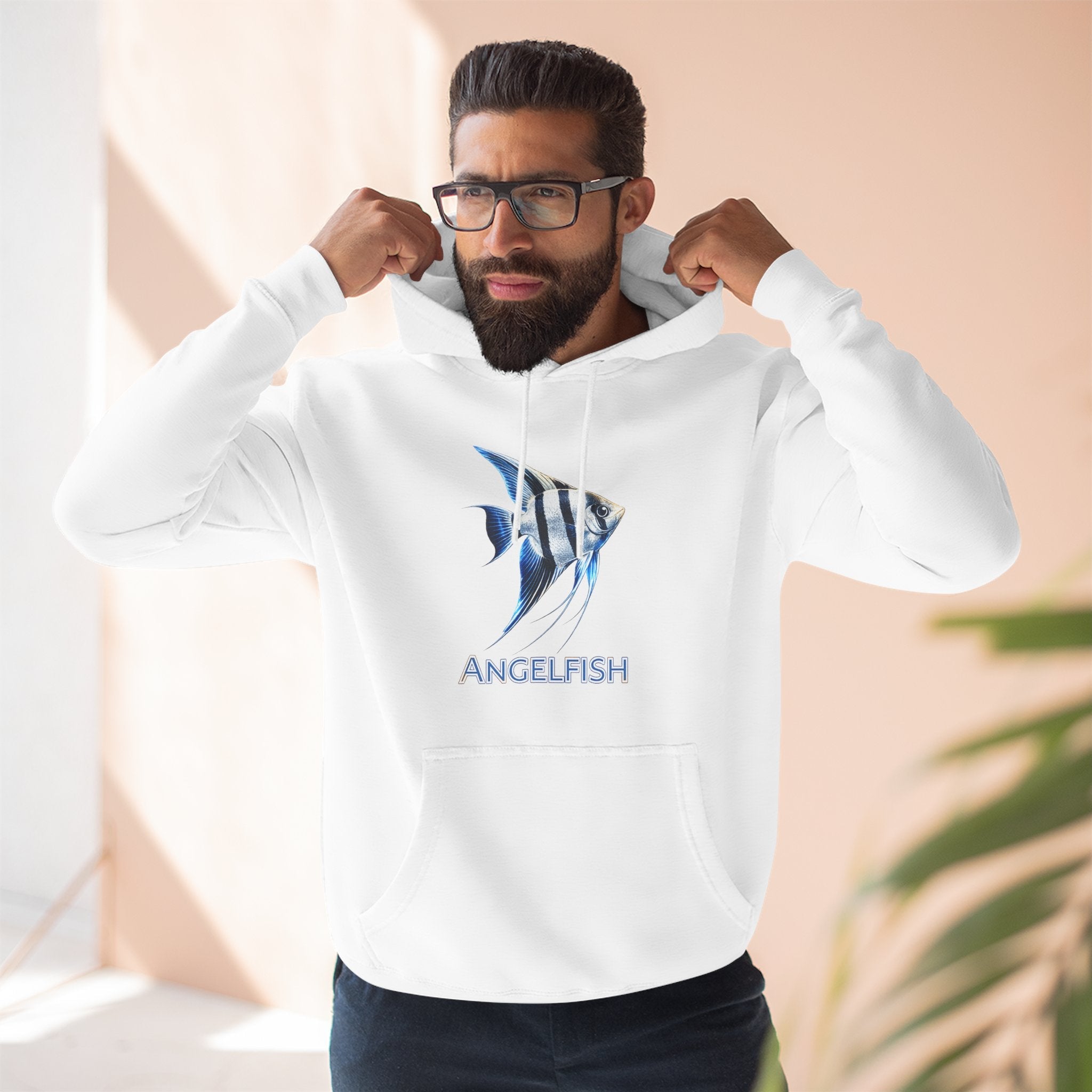 Angelfish Graphic Hoodie — Blue Aquarium Fish Pullover