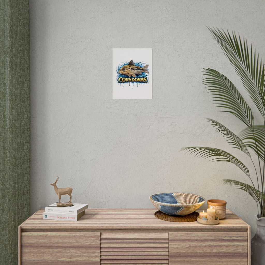 Corydoras Aquarium Fish Poster — Rolled Decorative Wall Art for Fishkeepers