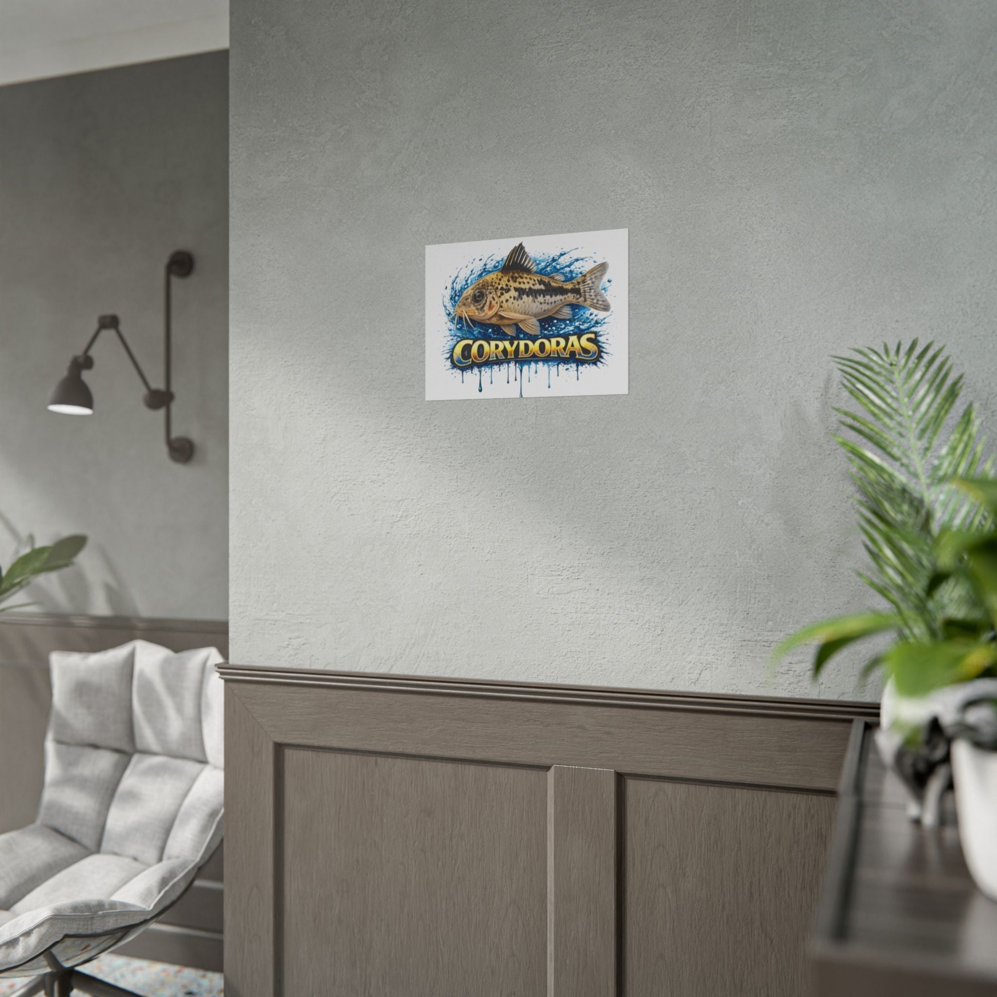 Corydoras Aquarium Fish Poster — Rolled Decorative Wall Art for Fishkeepers