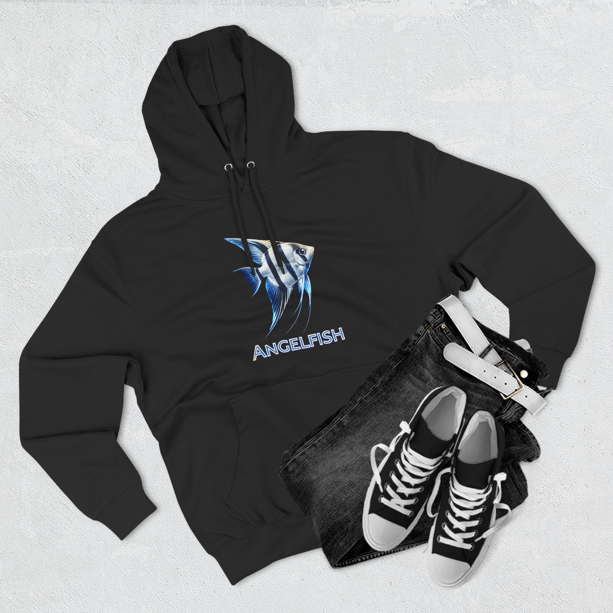 Angelfish Graphic Hoodie — Blue Aquarium Fish Pullover
