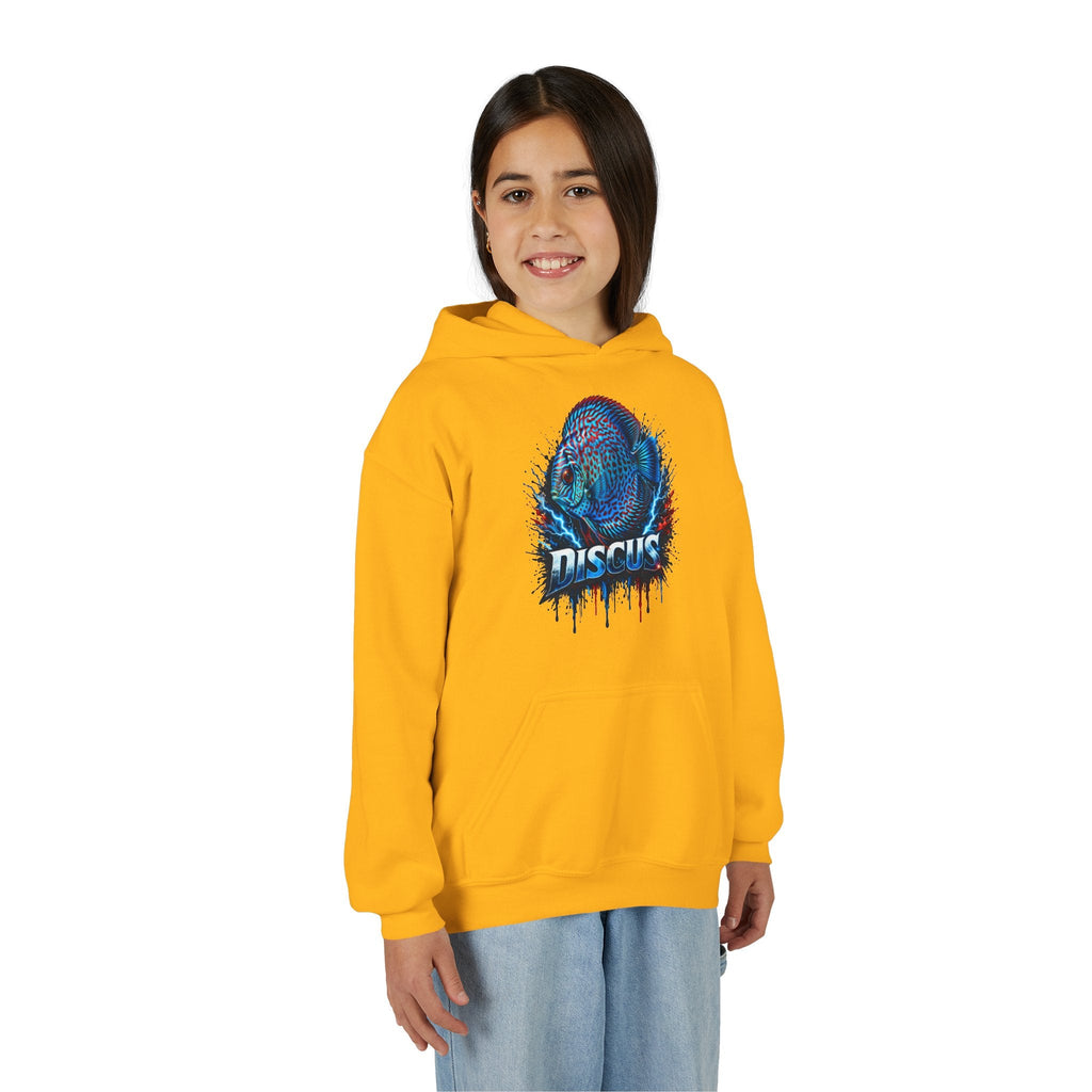 Youth Hoodie — Colorful Discus Fish Graphic Pullover