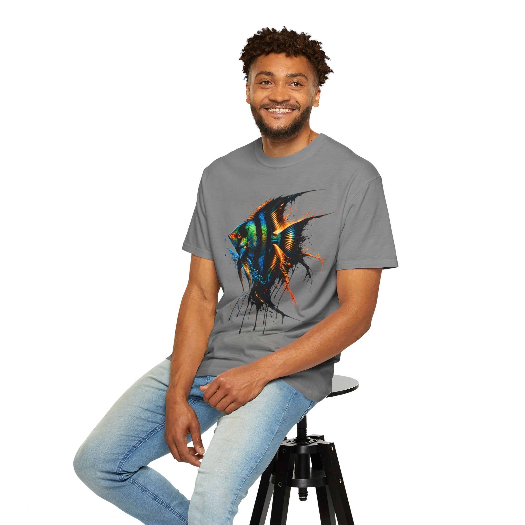Vibrant Drip Angelfish Graphic Tee