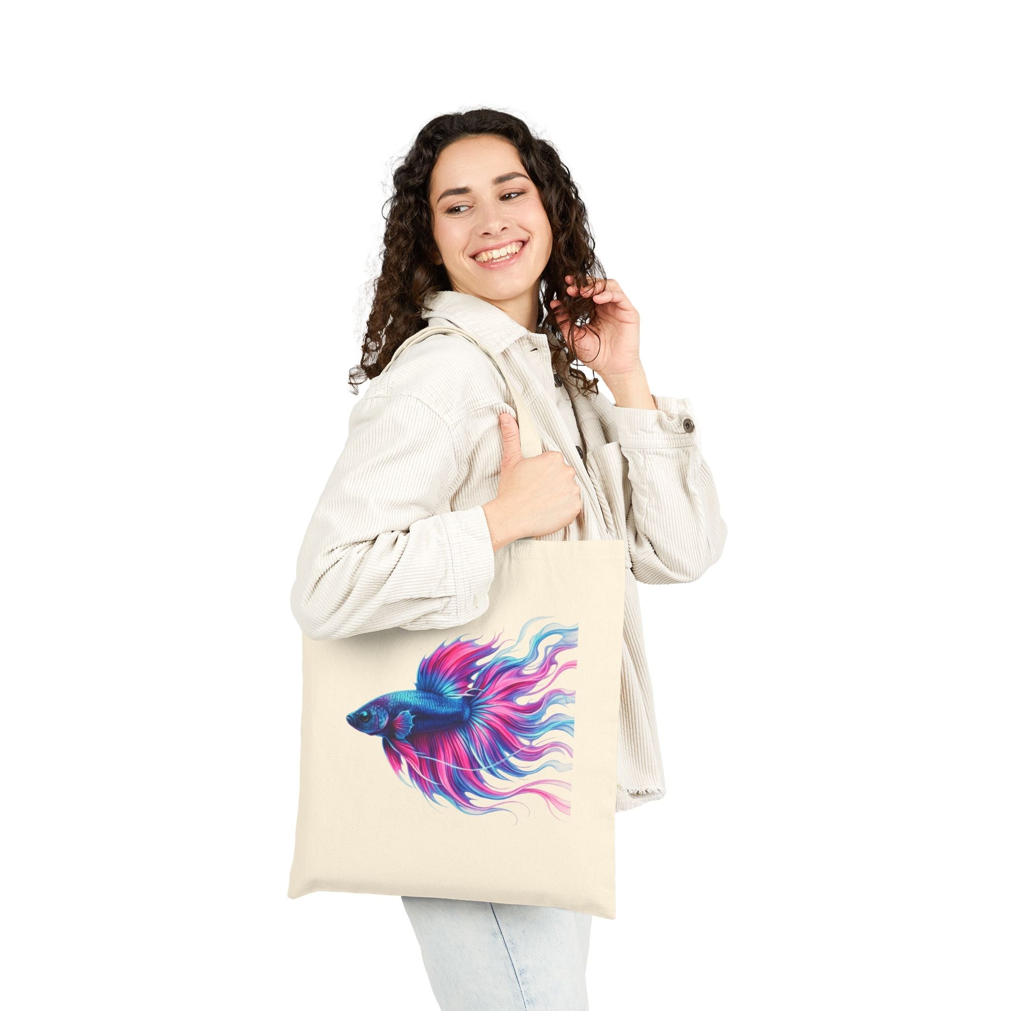 Electric Paint Betta Canvas Tote Bag