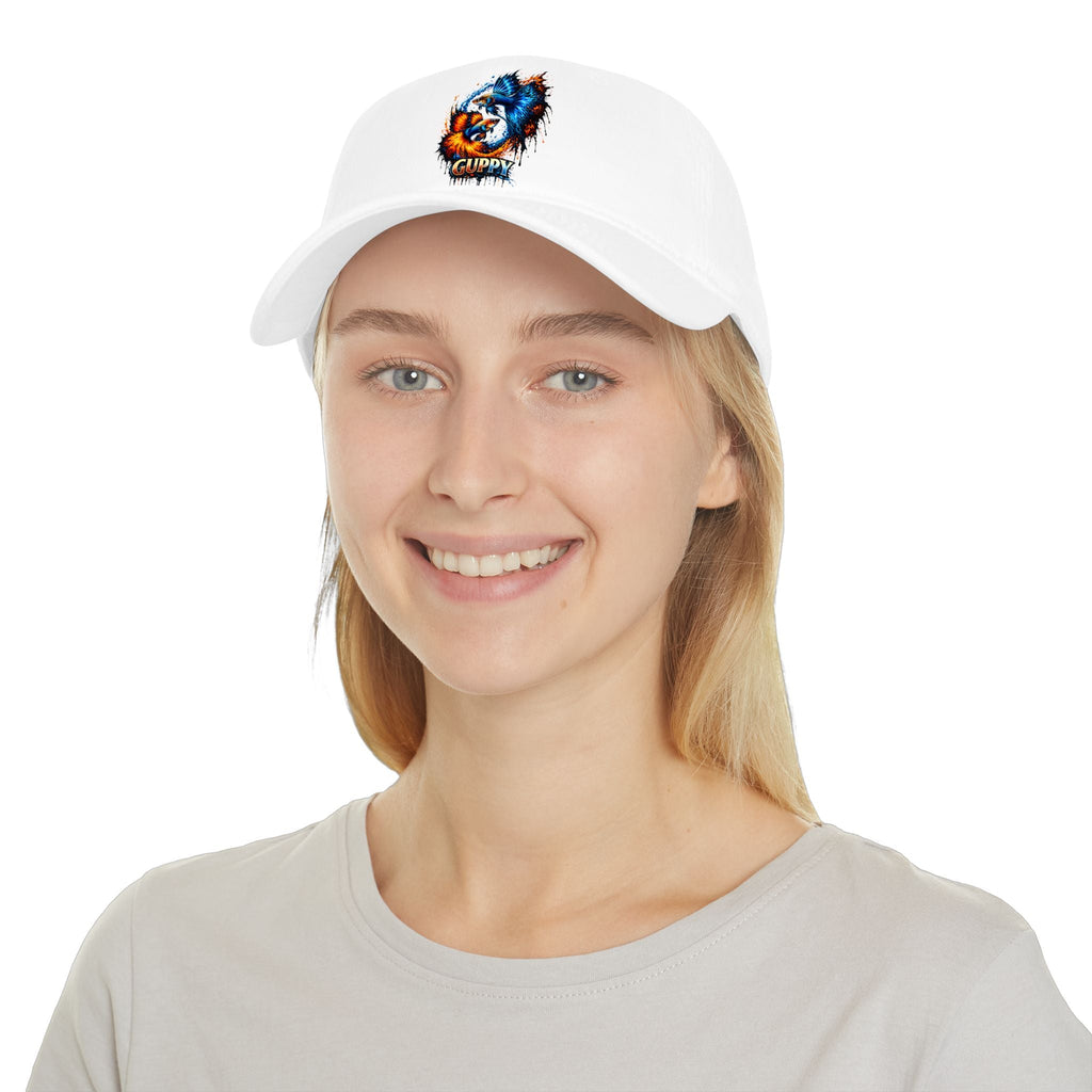 Low Profile Cap — Colorful Grunge Fish 'Guppy' Embroidered Hat