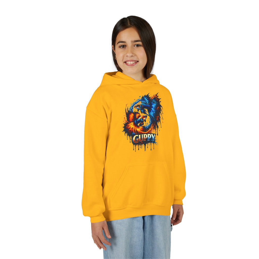 Fire & Ice Guppy – Kids "Neon Flare" Fleece Hoodie