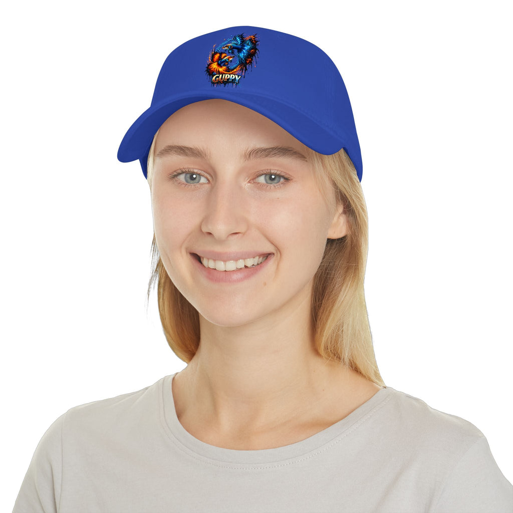 Low Profile Cap — Colorful Grunge Fish 'Guppy' Embroidered Hat
