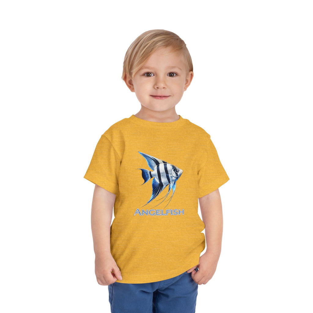 Angelfish Toddler Tee – Blue Aquarium Fish Graphic Shirt