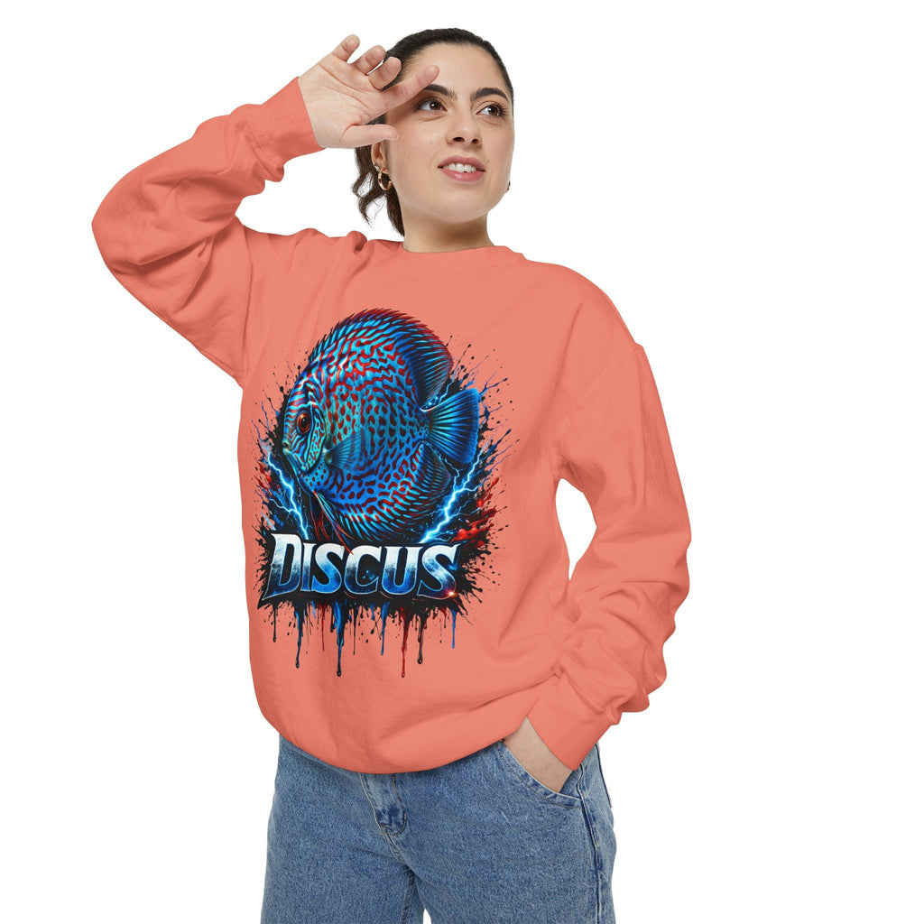 Discus Fish Graphic Sweatshirt — Vibrant Aquarium Lover Crewneck