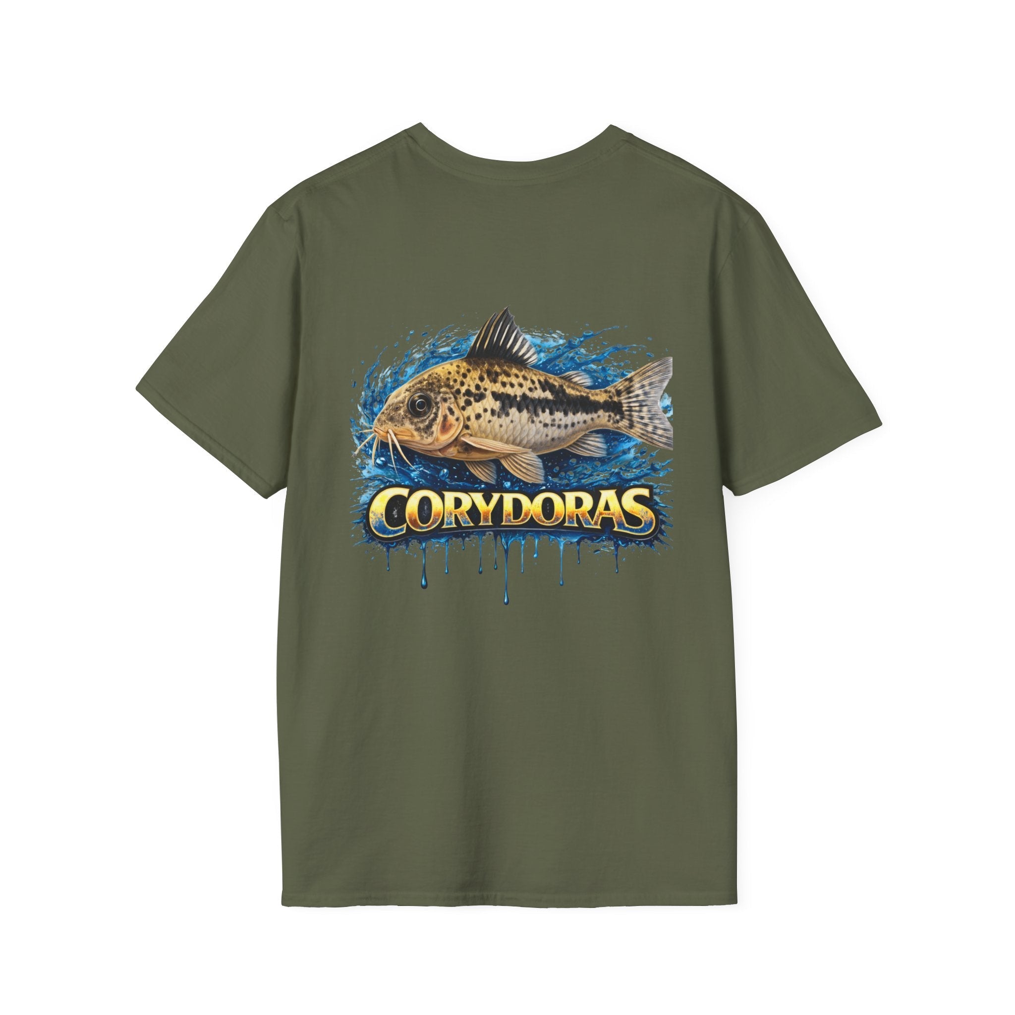 Corydoras Fish T-Shirt — Aquarium Catfish Tee with Splash Graphic