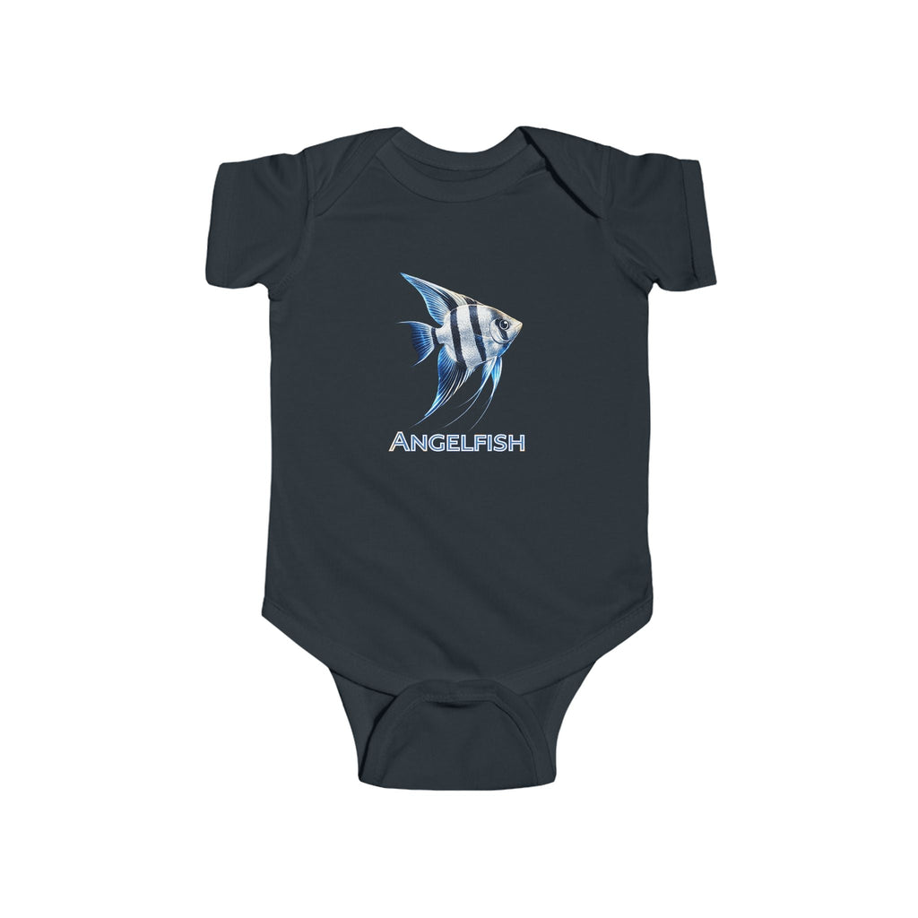 Angelfish Baby Bodysuit — Blue Aquarium Fish Infant Onesie