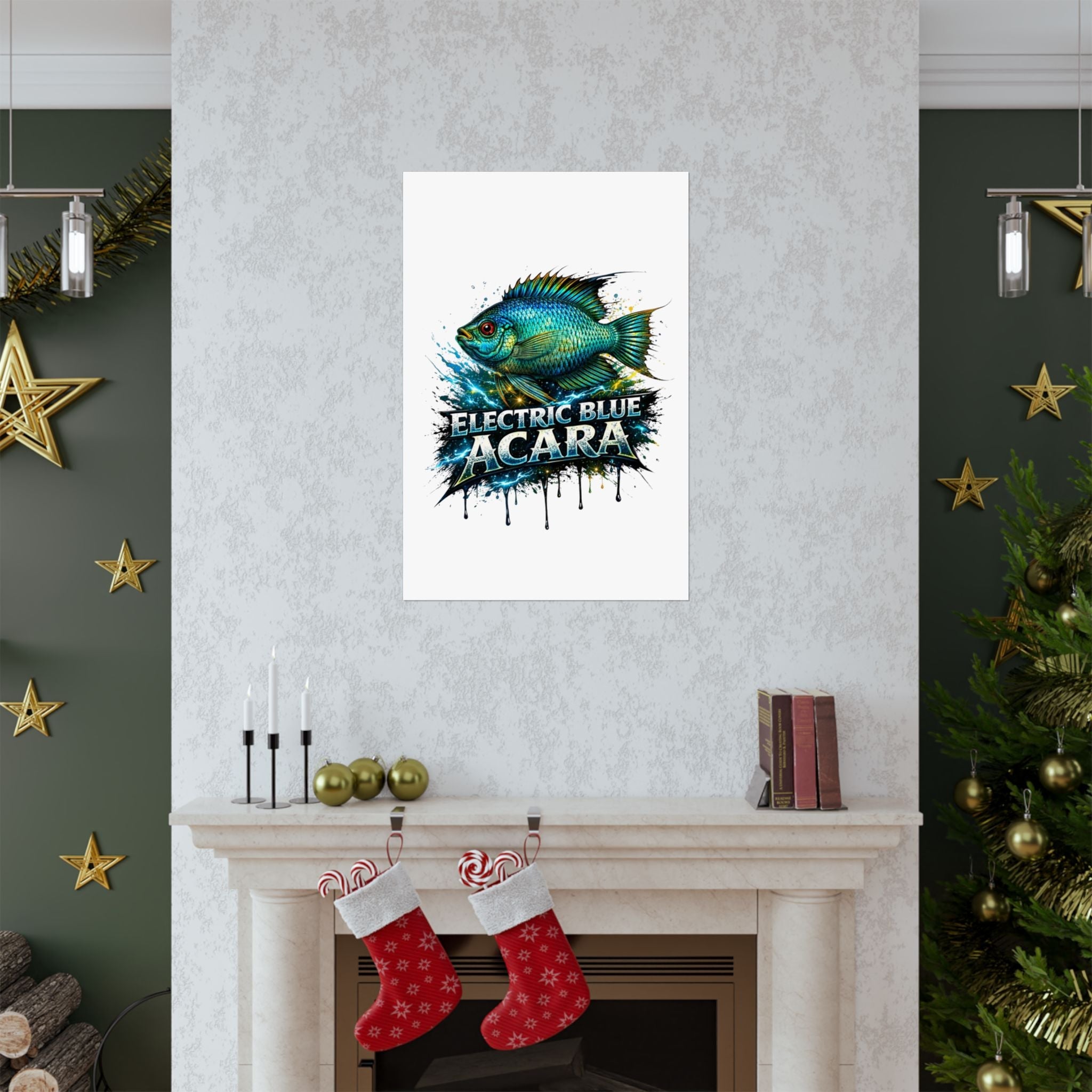 Electric Blue Acara – Matte Vertical Poster