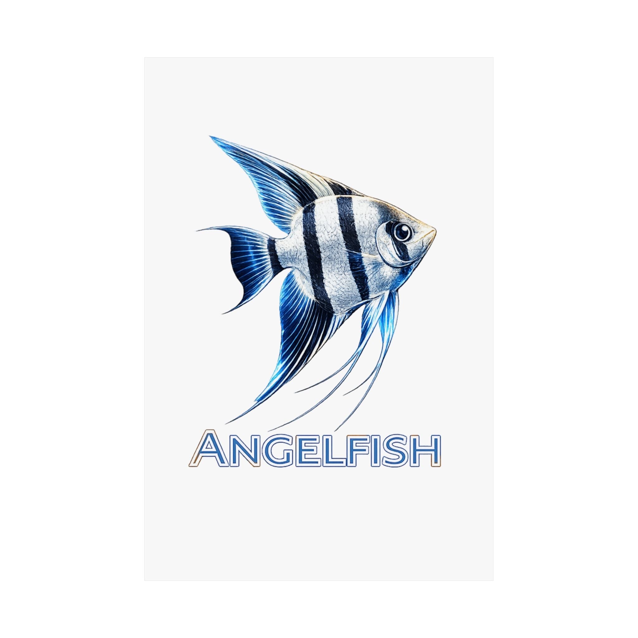 Angelfish Wall Poster — Matte Vertical Marine Fish Art Print