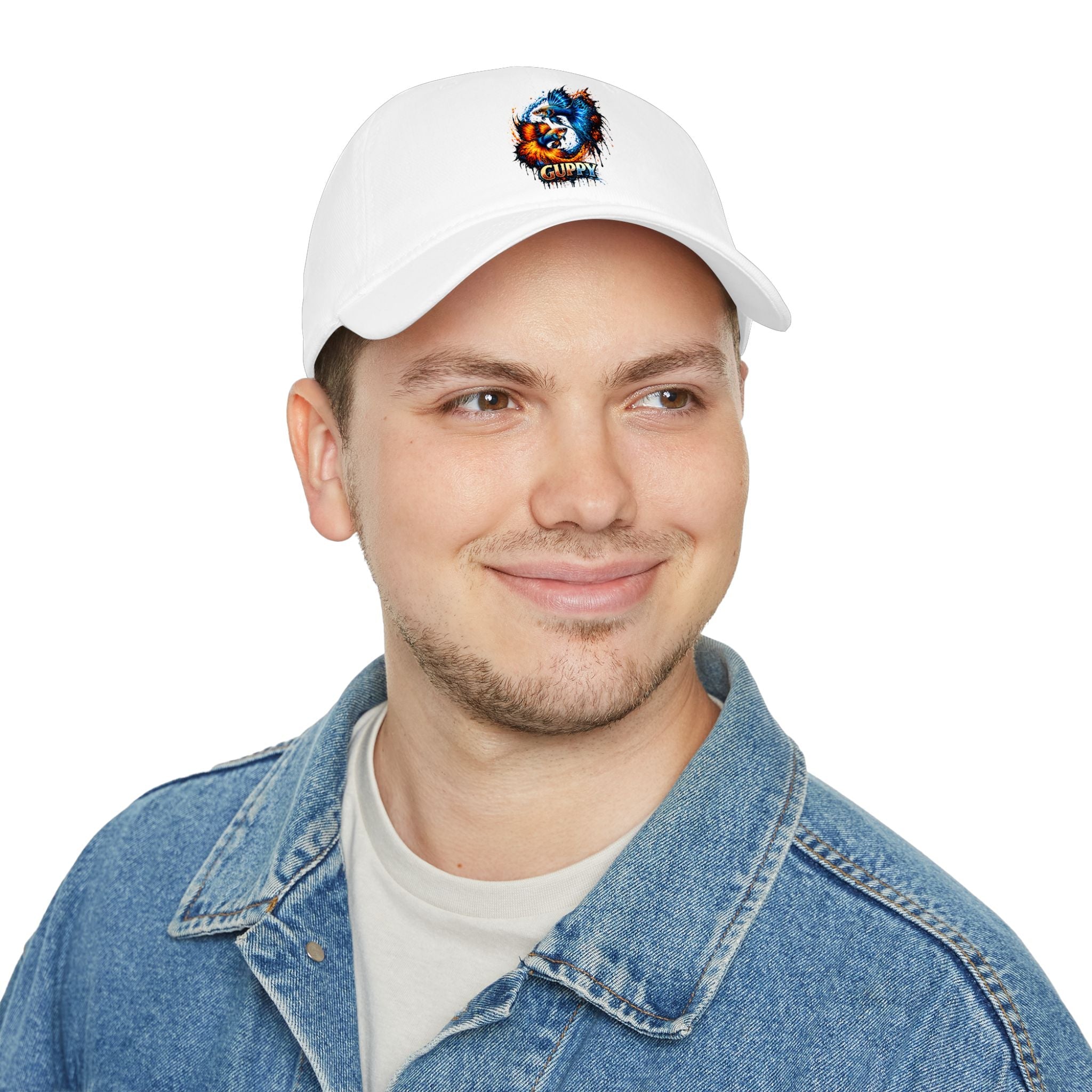 Low Profile Cap — Colorful Grunge Fish 'Guppy' Embroidered Hat