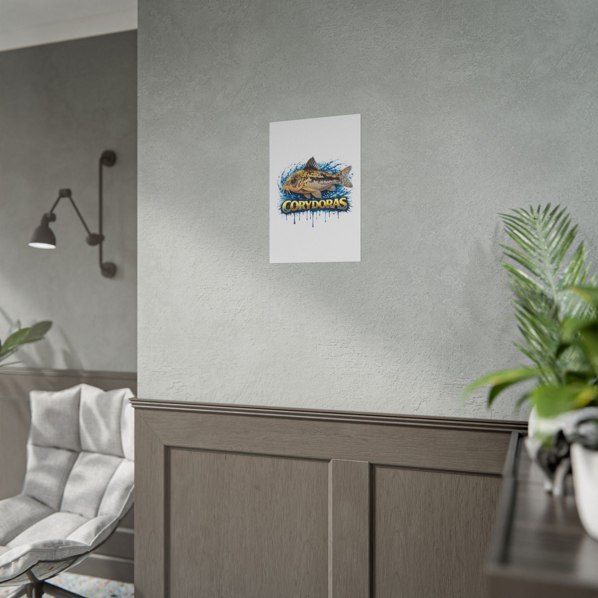 Corydoras Aquarium Fish Poster — Rolled Decorative Wall Art for Fishkeepers