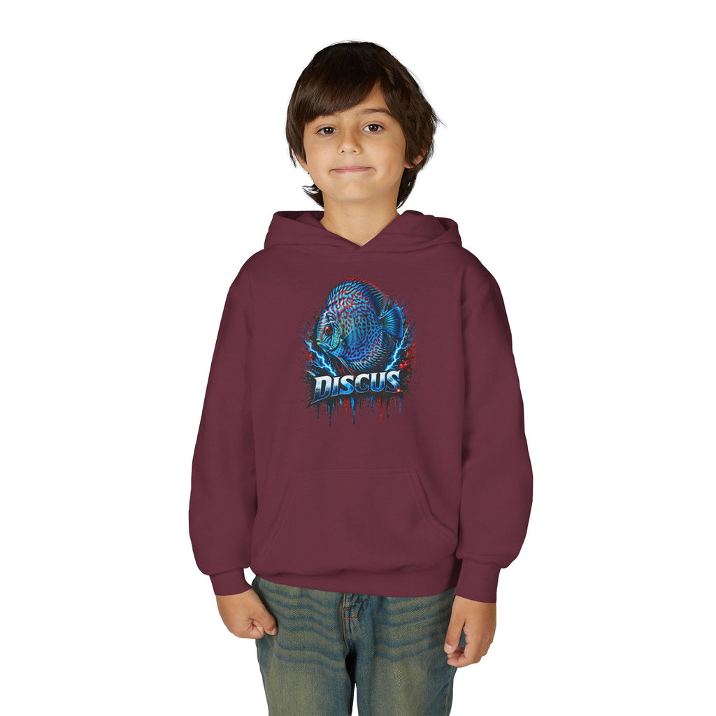 Youth Hoodie — Colorful Discus Fish Graphic Pullover