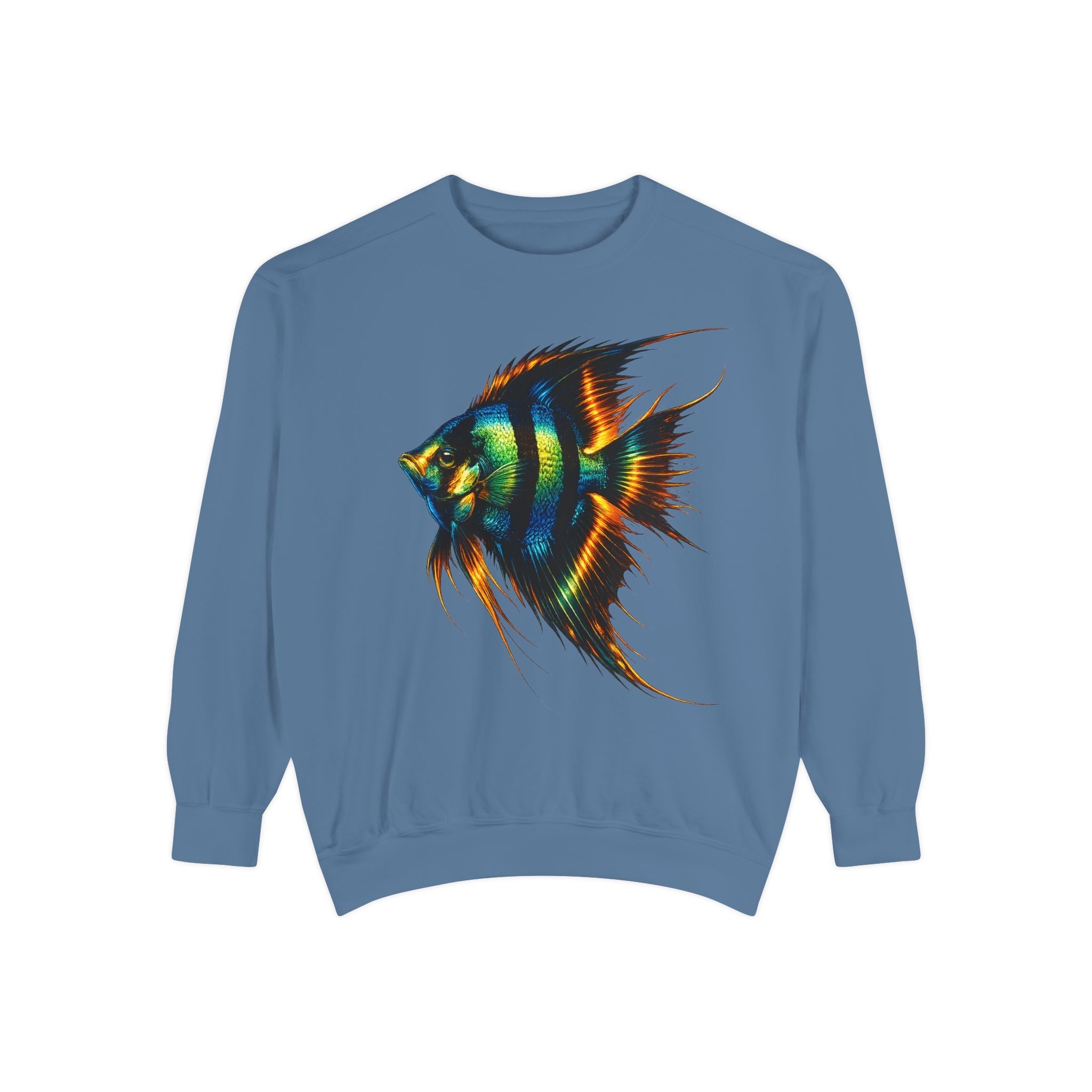 Angelfish Art Sweatshirt — Colorful Aquarium Fish Graphic Sweatshirt