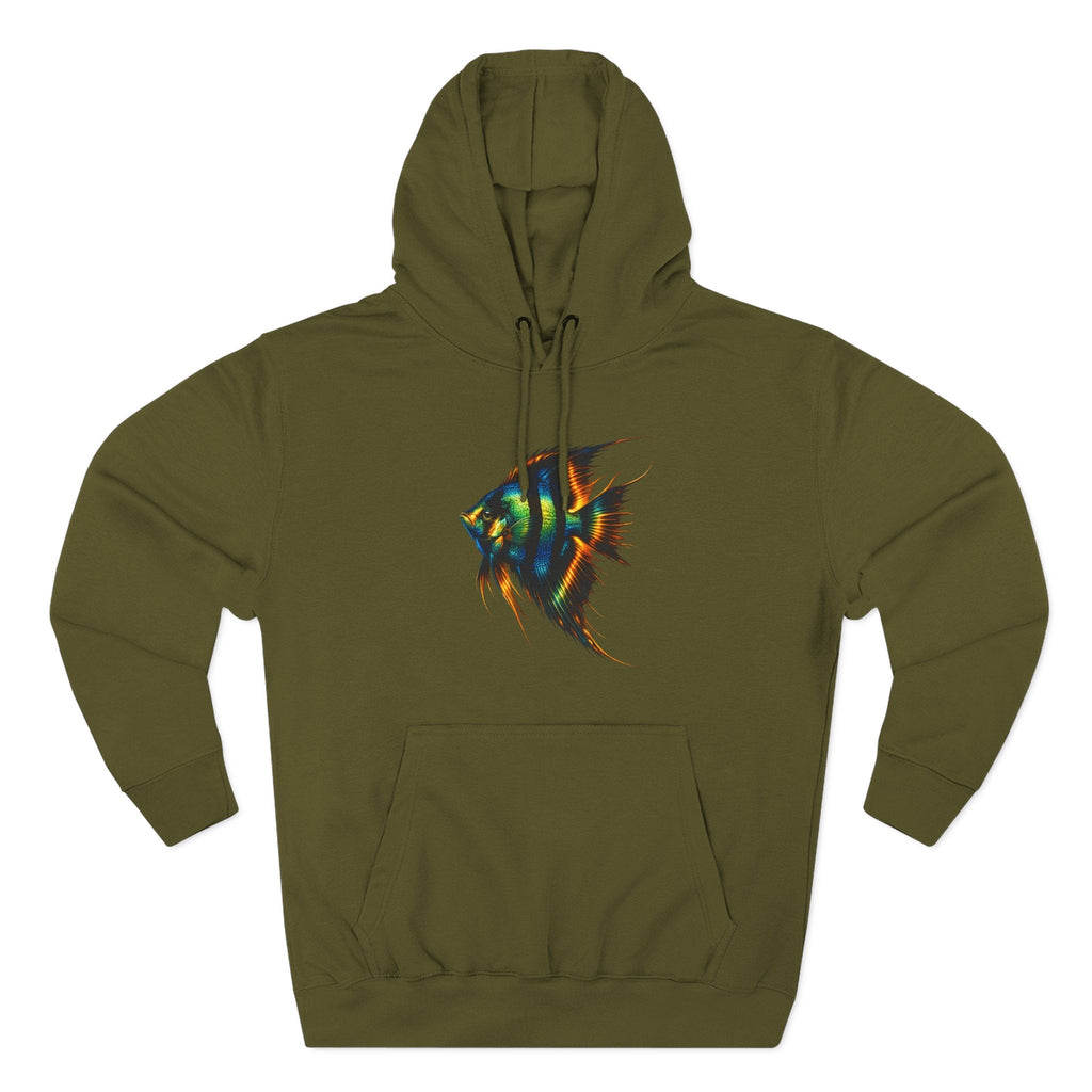 Angelfish Watercolor Hoodie – Colorful Aquarium Fish Graphic Fleece Pullover