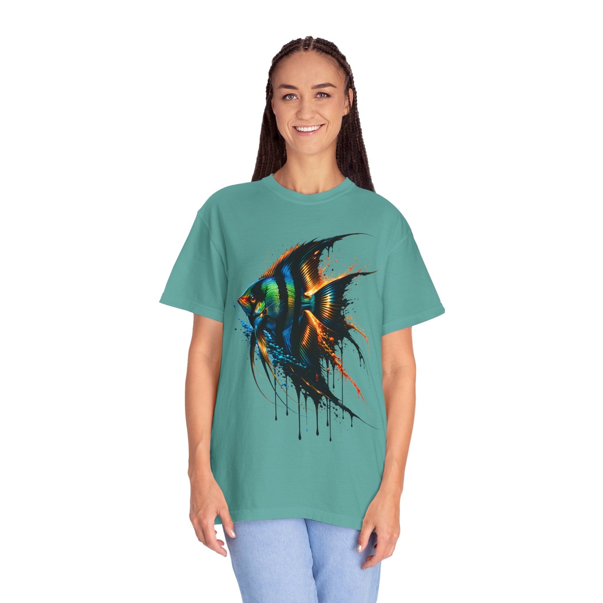 Vibrant Drip Angelfish Graphic Tee