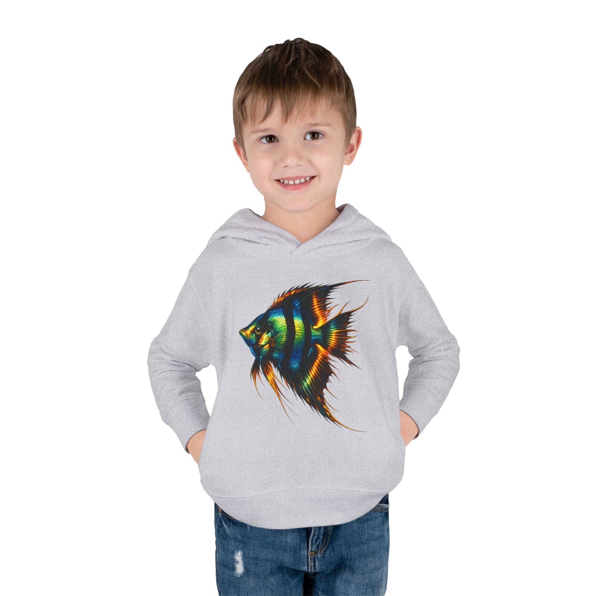 Toddler Hoodie with Colorful Angelfish Graphic