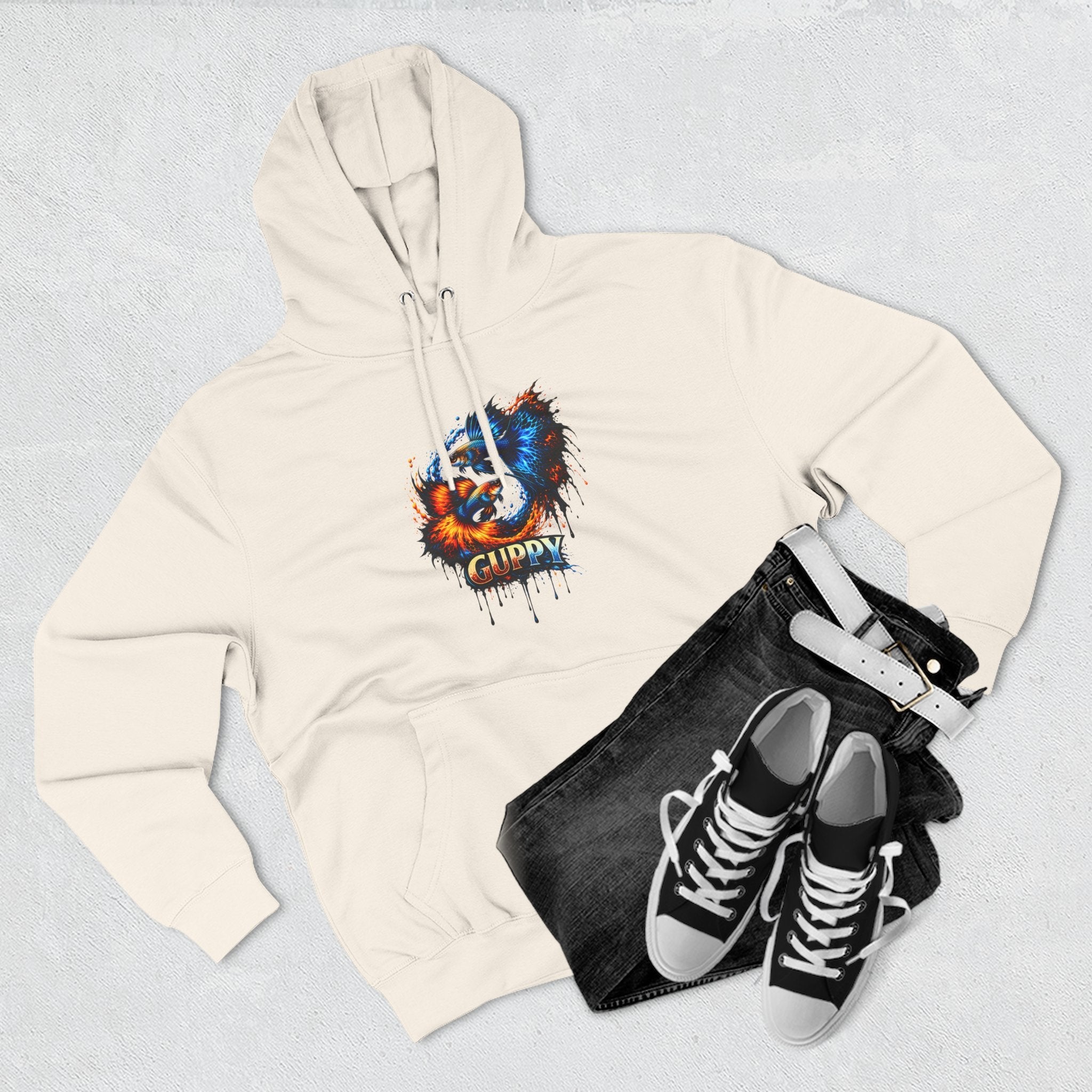 Fire & Ice Guppy – Premium Three-Panel Fleece Hoodie
