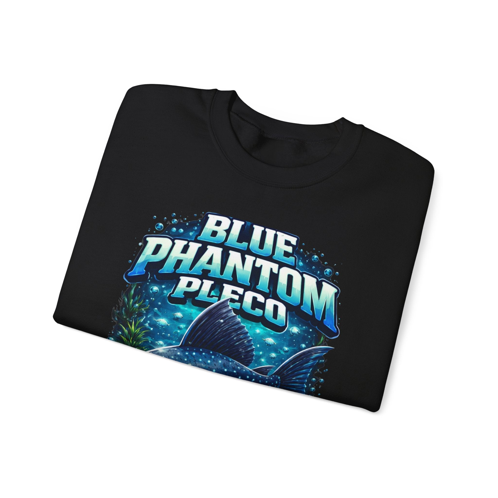 Blue Phantom Pleco Crewneck Sweatshirt – Aquatic Fish Graphic Pullover