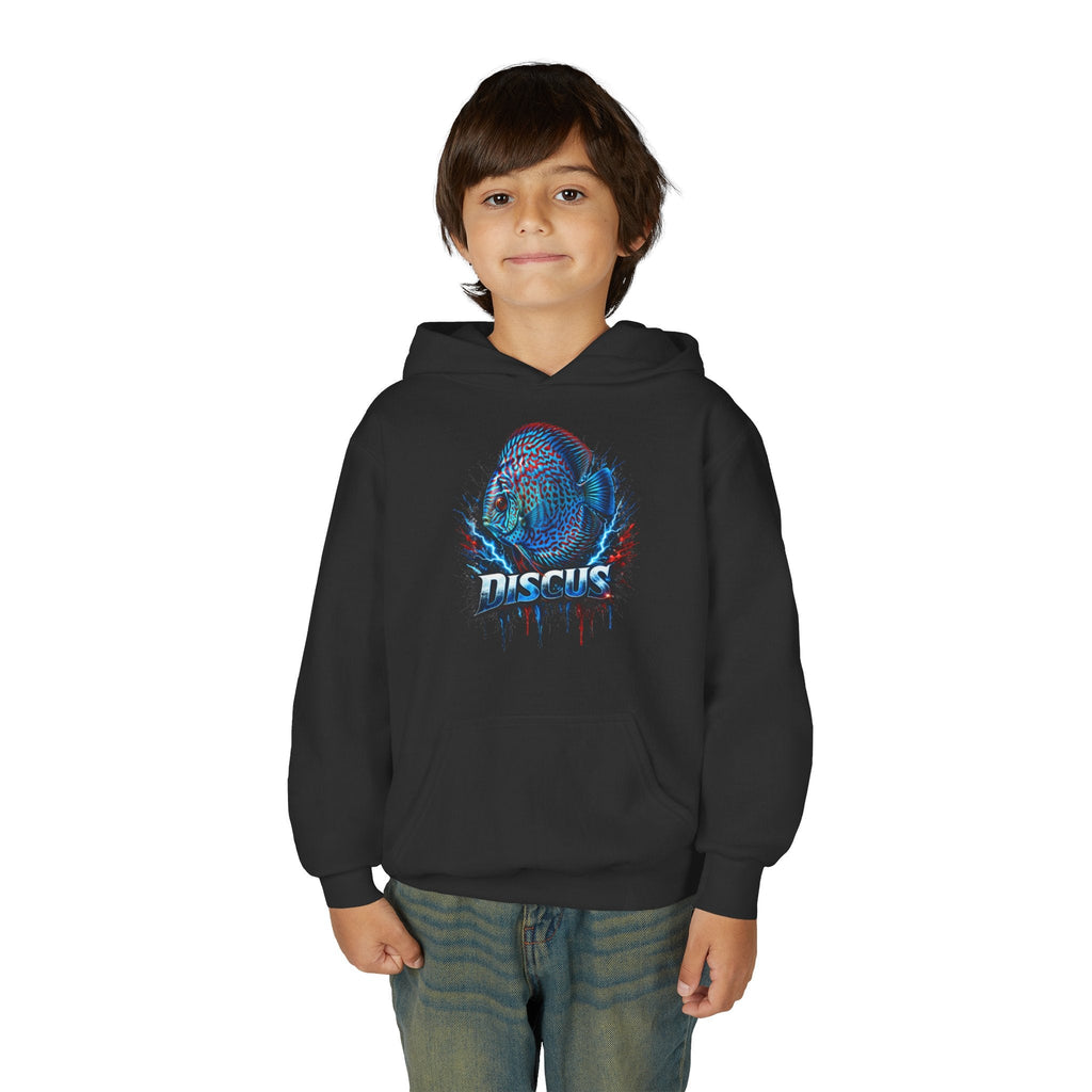 Youth Hoodie — Colorful Discus Fish Graphic Pullover