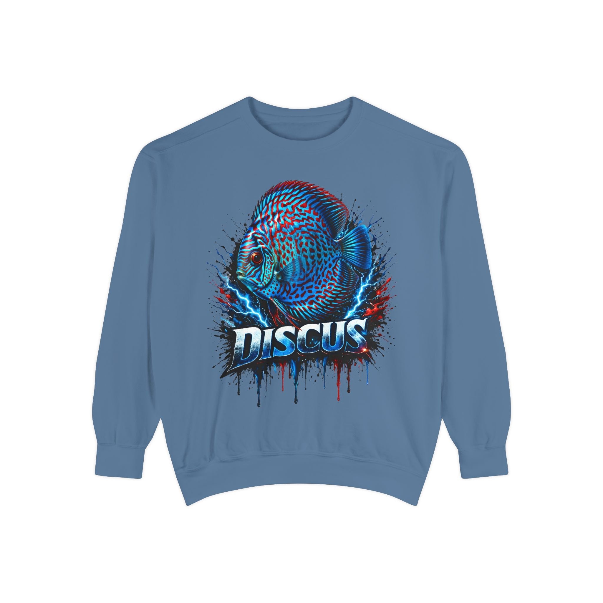 Discus Fish Graphic Sweatshirt — Vibrant Aquarium Lover Crewneck