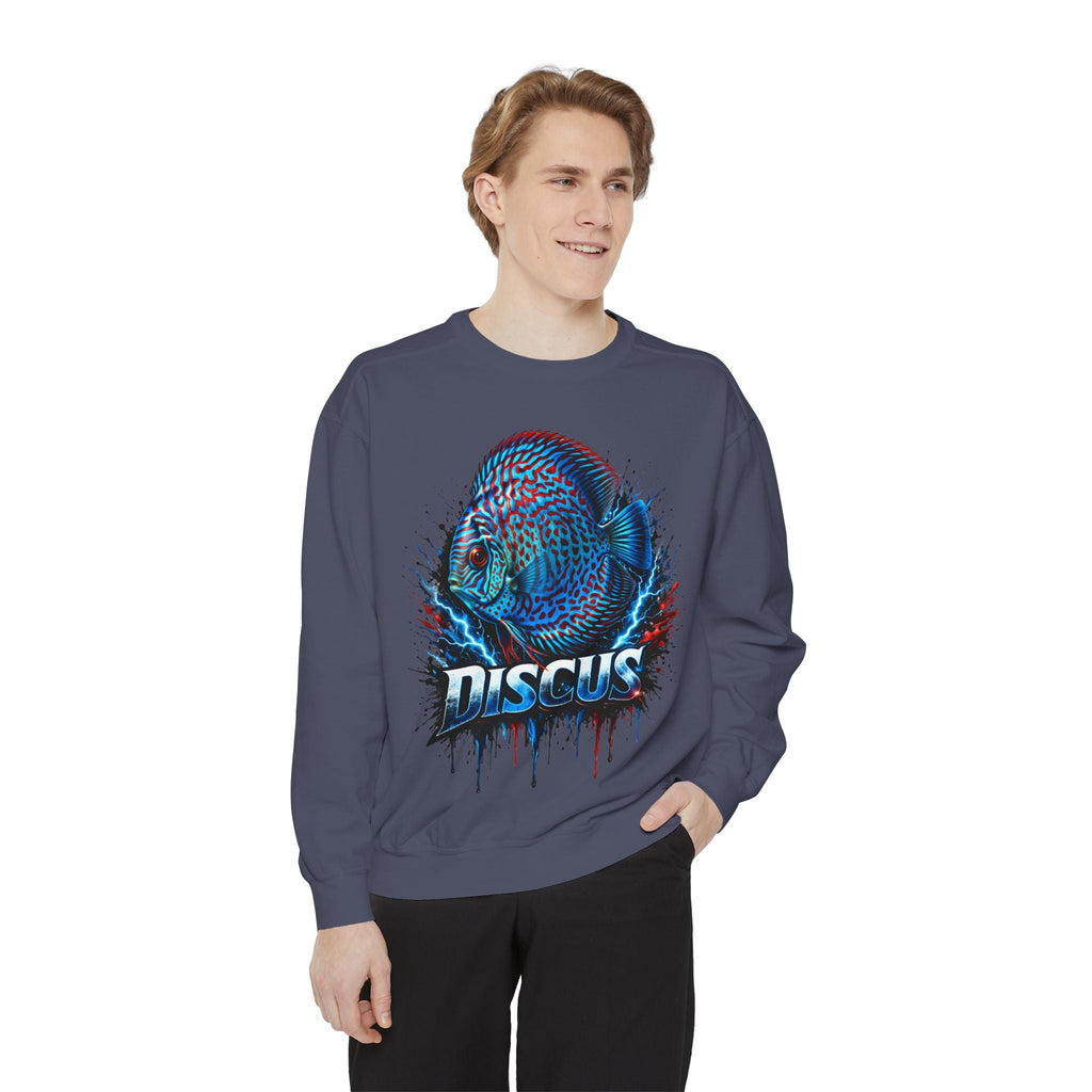 Discus Fish Graphic Sweatshirt — Vibrant Aquarium Lover Crewneck