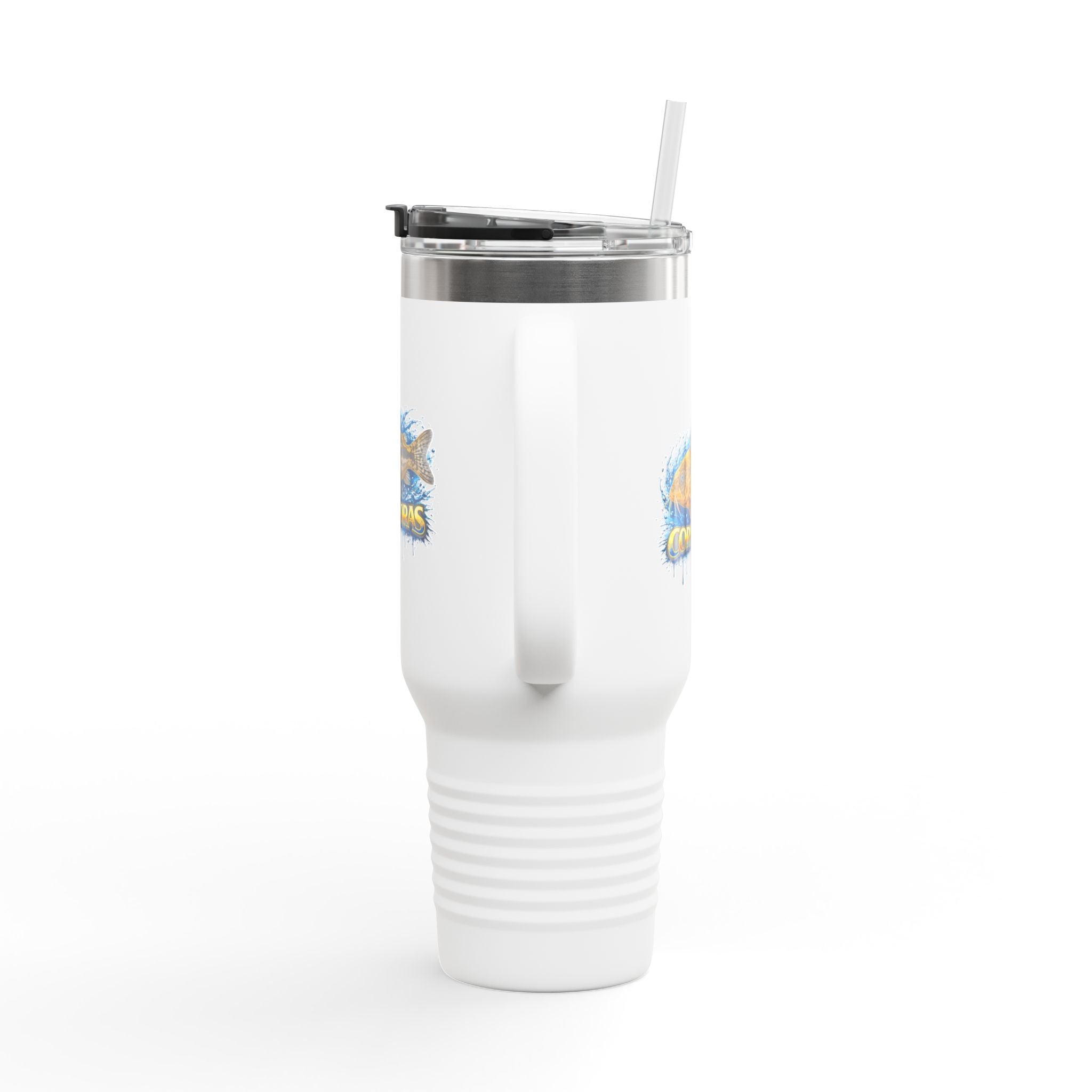 Corydoras Fish 40oz Insulated Travel Mug — Fishing Aquarium Lover Tumbler