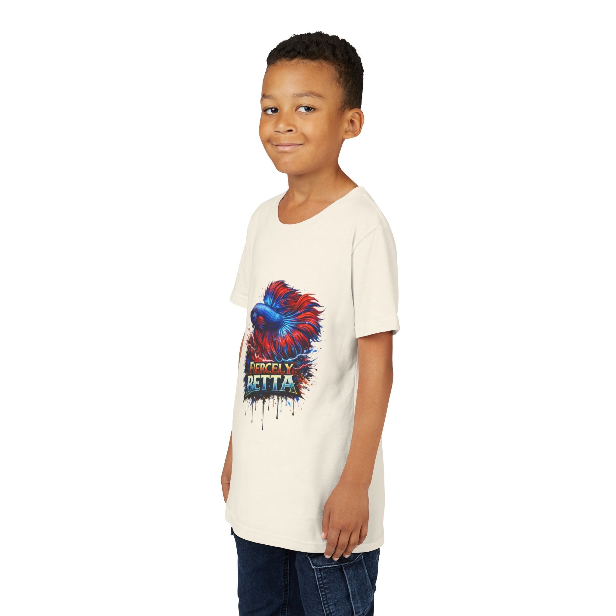 Fiercely Betta Youth Tee - Colorful Betta Fish Graphic Shirt