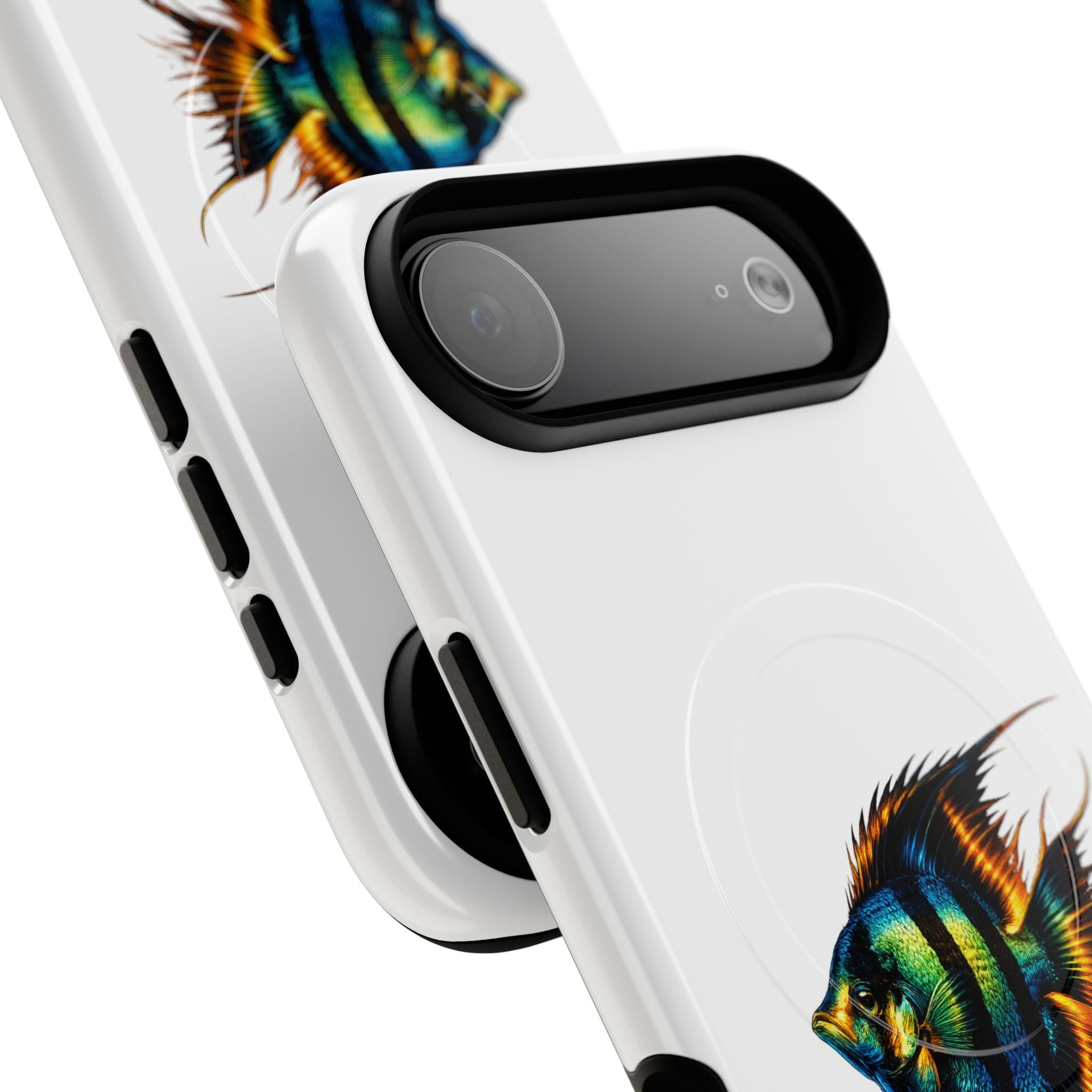 Angelfish Art Tough Magnetic Phone Case — Colorful Aquarium Fish iPhone Cover