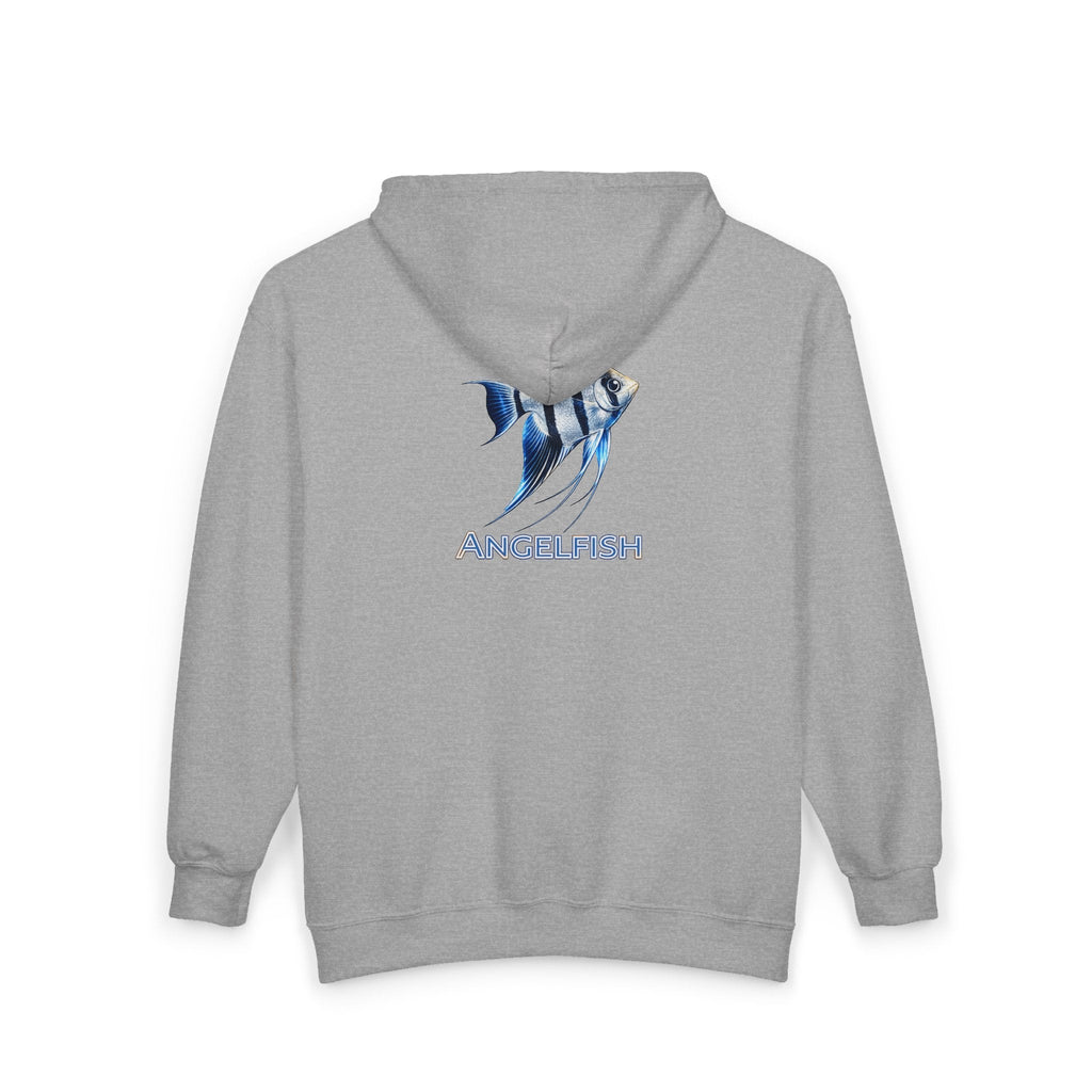 Angelfish Graphic Zip Hoodie — Aquarium Fish Lover Full‑Zip Sweatshirt