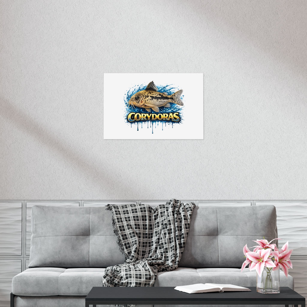 Corydoras Fish Poster — Freshwater Aquarium Art Print