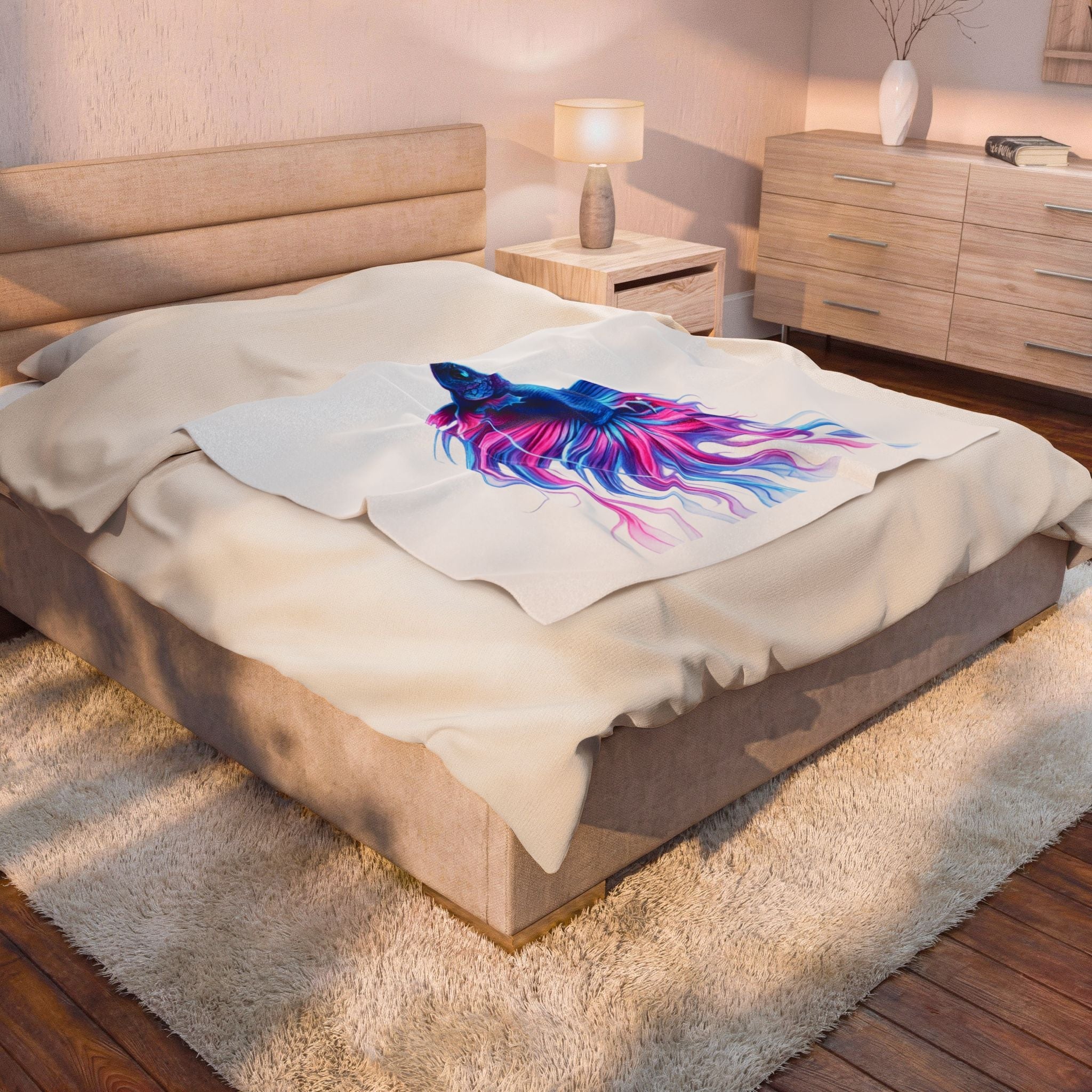 Electric Paint Betta Plush Blanket