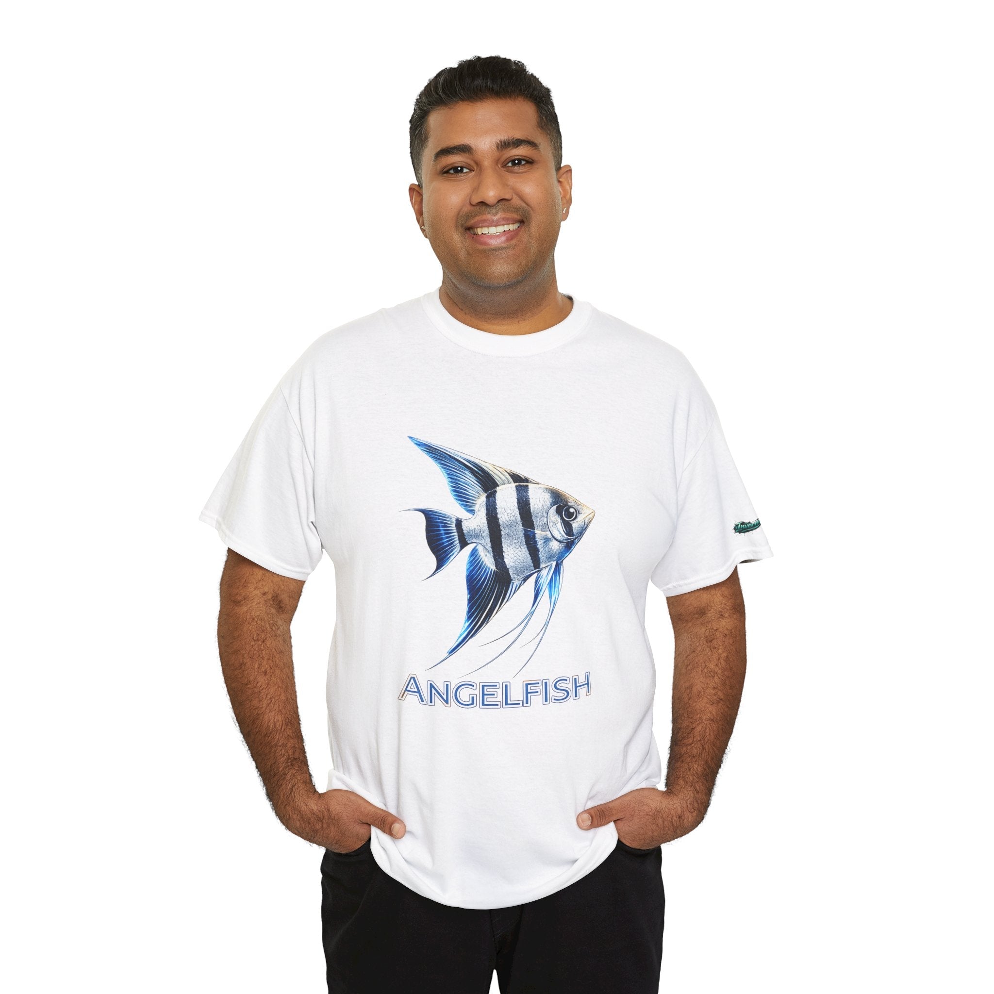 Angelfish Graphic Tee — Blue Tropical Fish Shirt