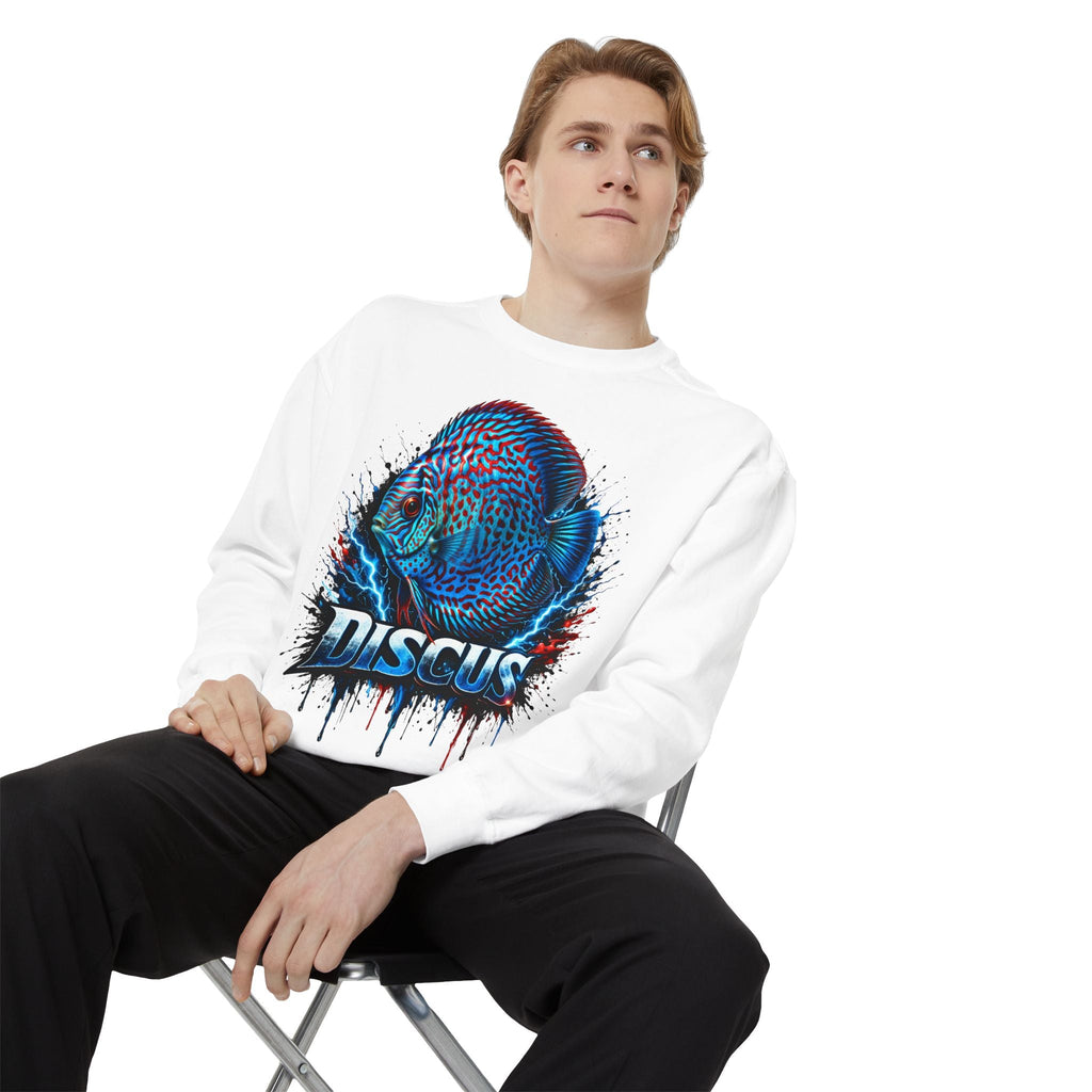 Discus Fish Graphic Sweatshirt — Vibrant Aquarium Lover Crewneck
