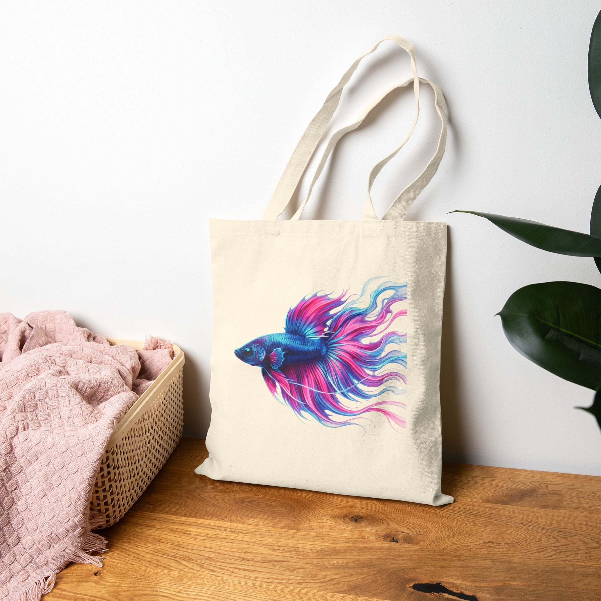 Electric Paint Betta Canvas Tote Bag