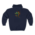 Angelfish Neon Art Zip Hoodie – Colorful Aquarium Fish Back Print