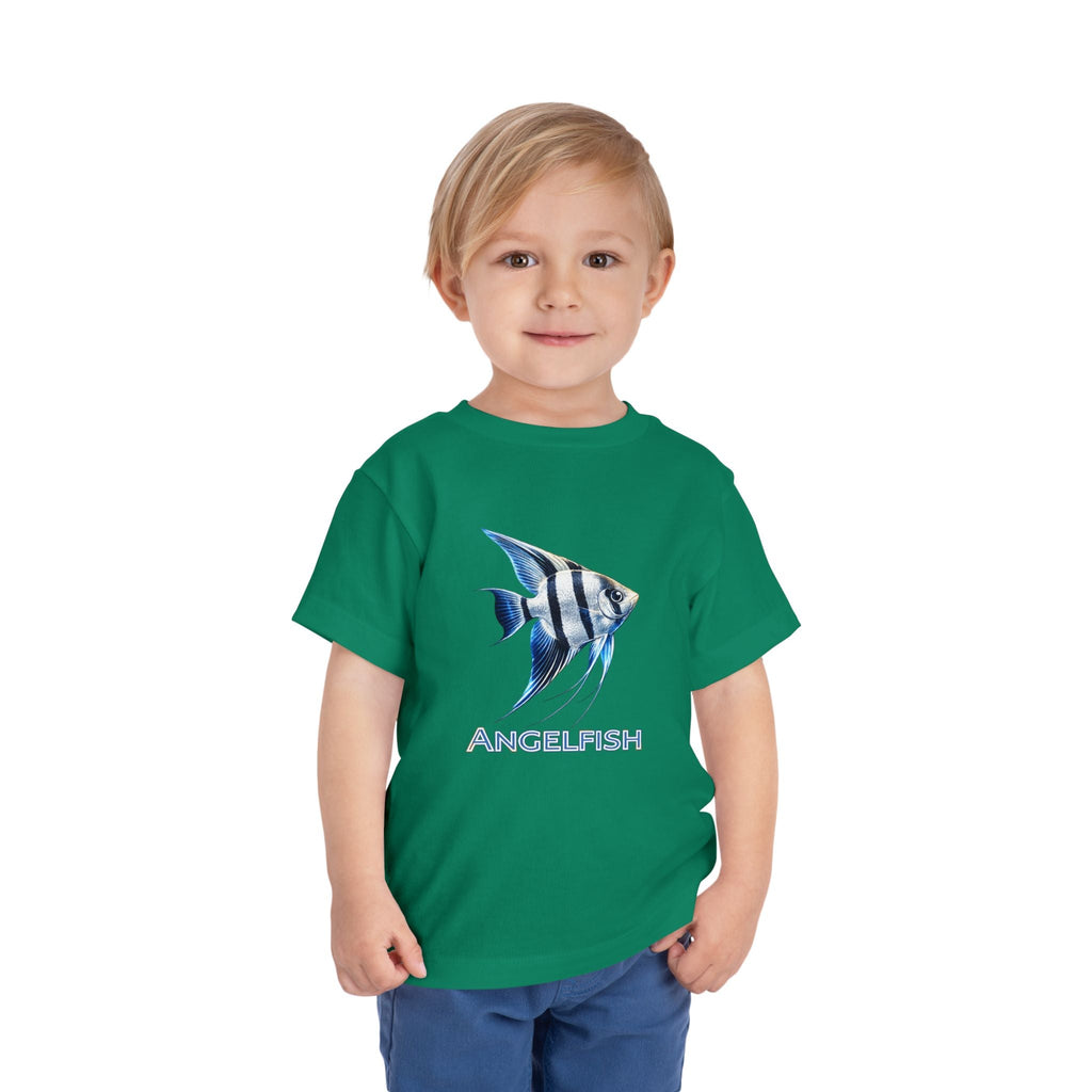 Angelfish Toddler Tee – Blue Aquarium Fish Graphic Shirt