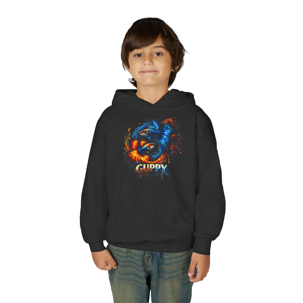 Fire & Ice Guppy – Kids "Neon Flare" Fleece Hoodie