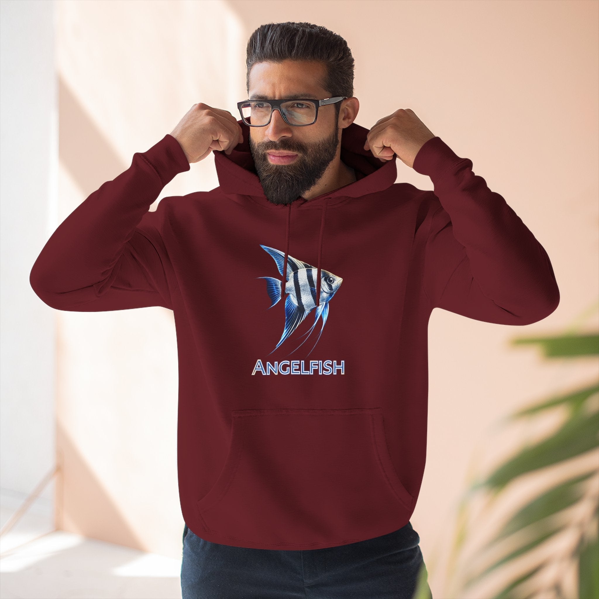 Angelfish Graphic Hoodie — Blue Aquarium Fish Pullover