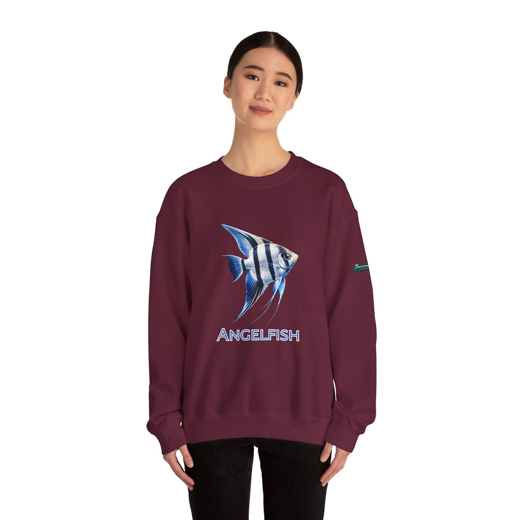 Angelfish Crewneck Sweatshirt — Blue Tropical Fish Graphic
