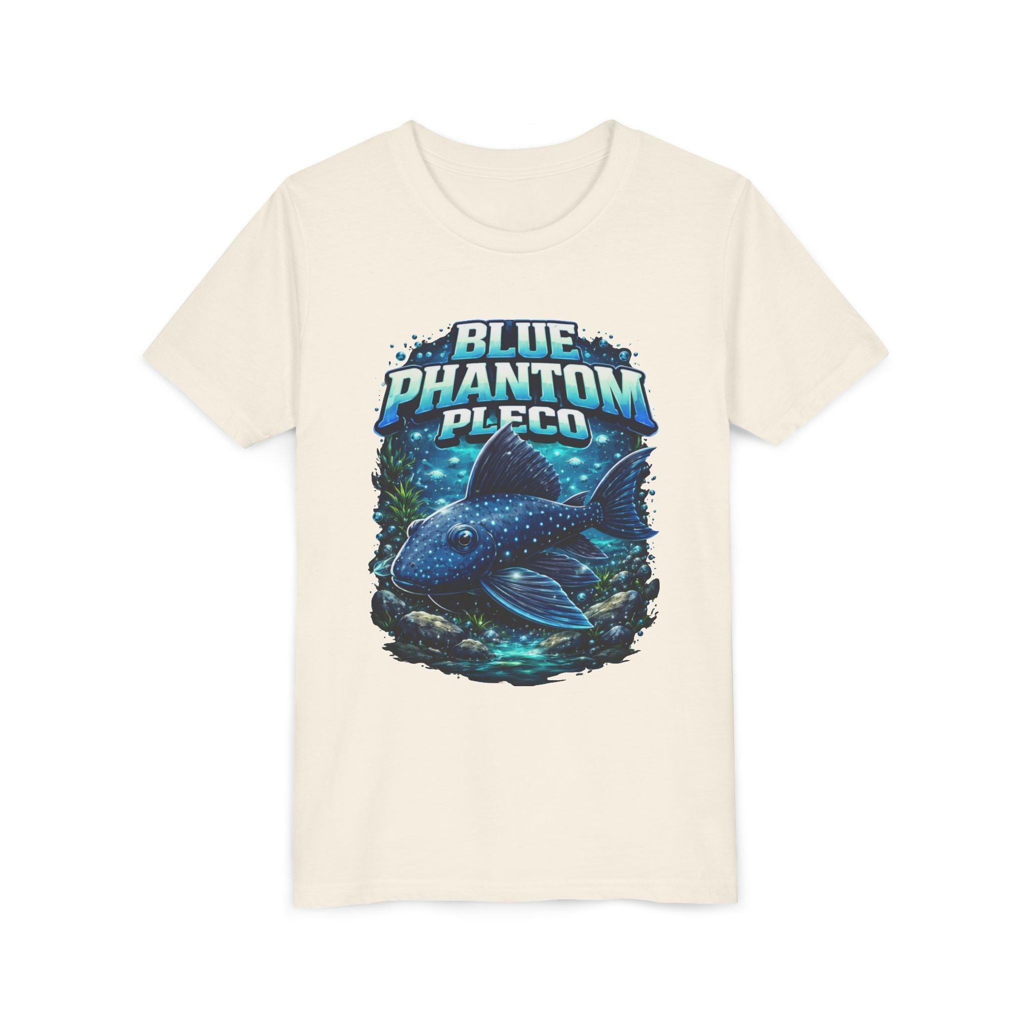Blue Phantom Pleco Youth Tee – Kids Fish Aquarium T-Shirt