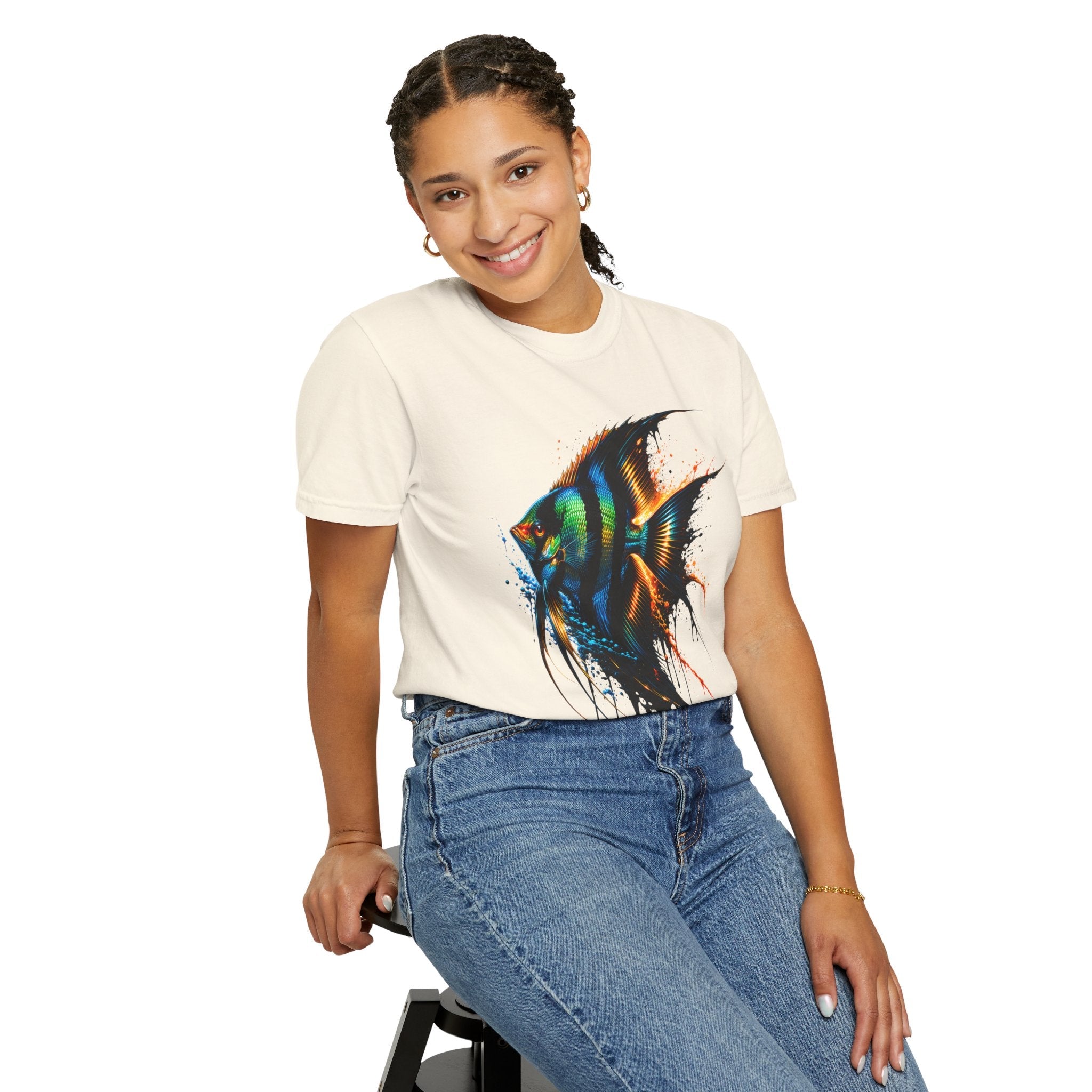Vibrant Drip Angelfish Graphic Tee