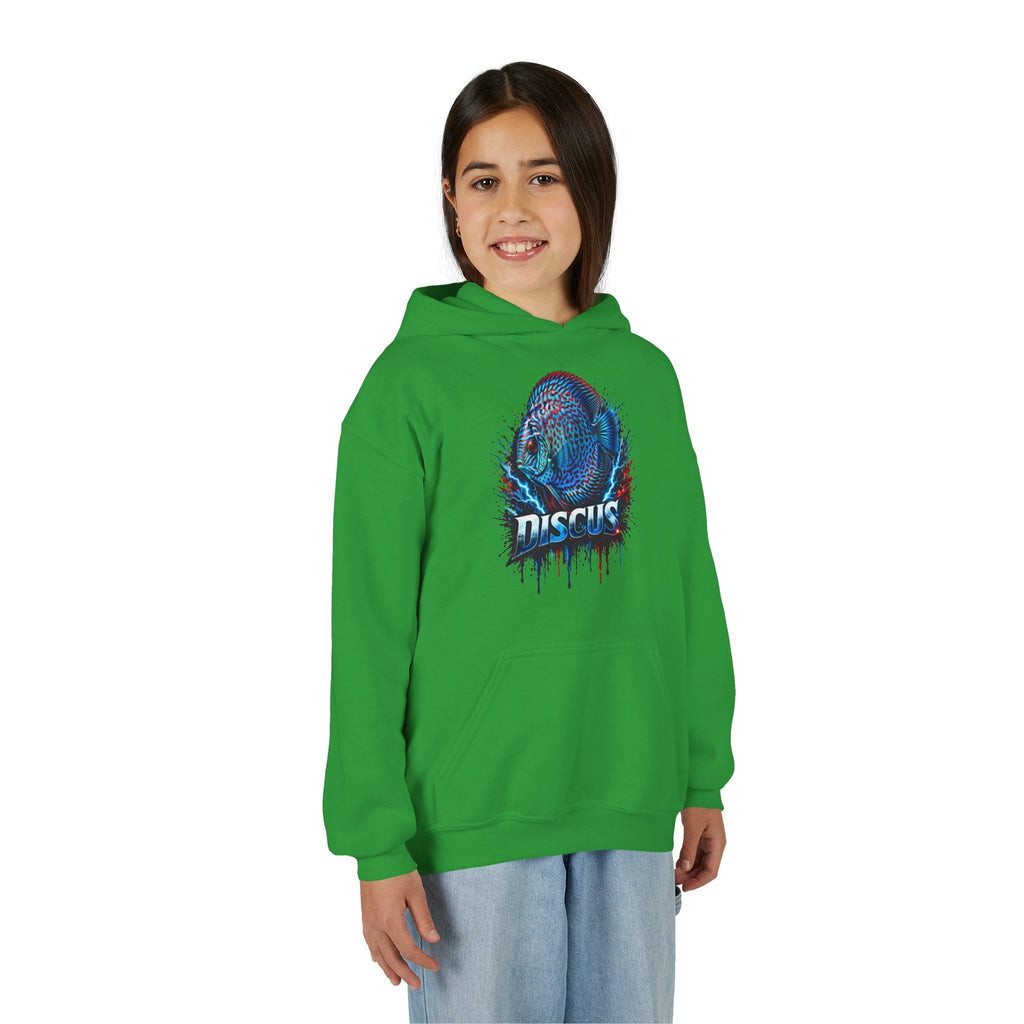Youth Hoodie — Colorful Discus Fish Graphic Pullover